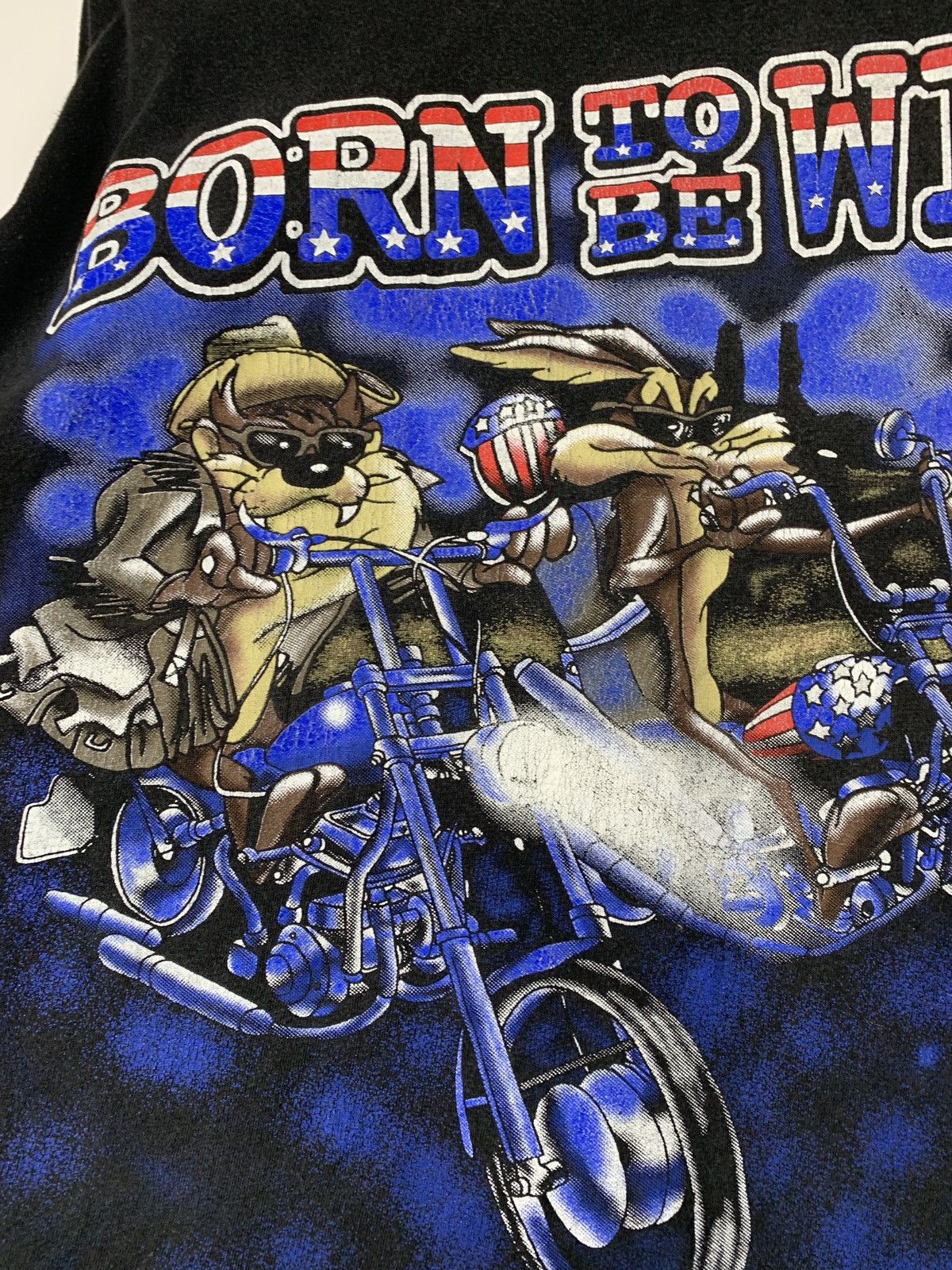 Cartoon Network 90s Vintage Born To Be Wild Taz Coyote Space Jam T-Shirt Size US L / EU 52-54 / 3 - 8 Thumbnail