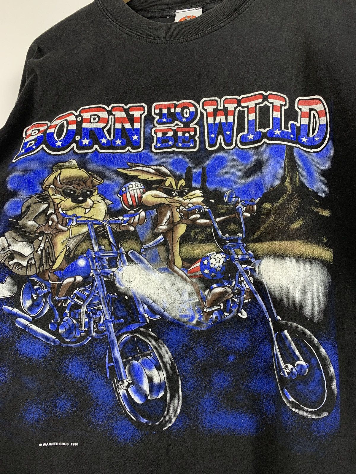 Cartoon Network 90s Vintage Born To Be Wild Taz Coyote Space Jam T-Shirt Size US L / EU 52-54 / 3 - 5 Thumbnail