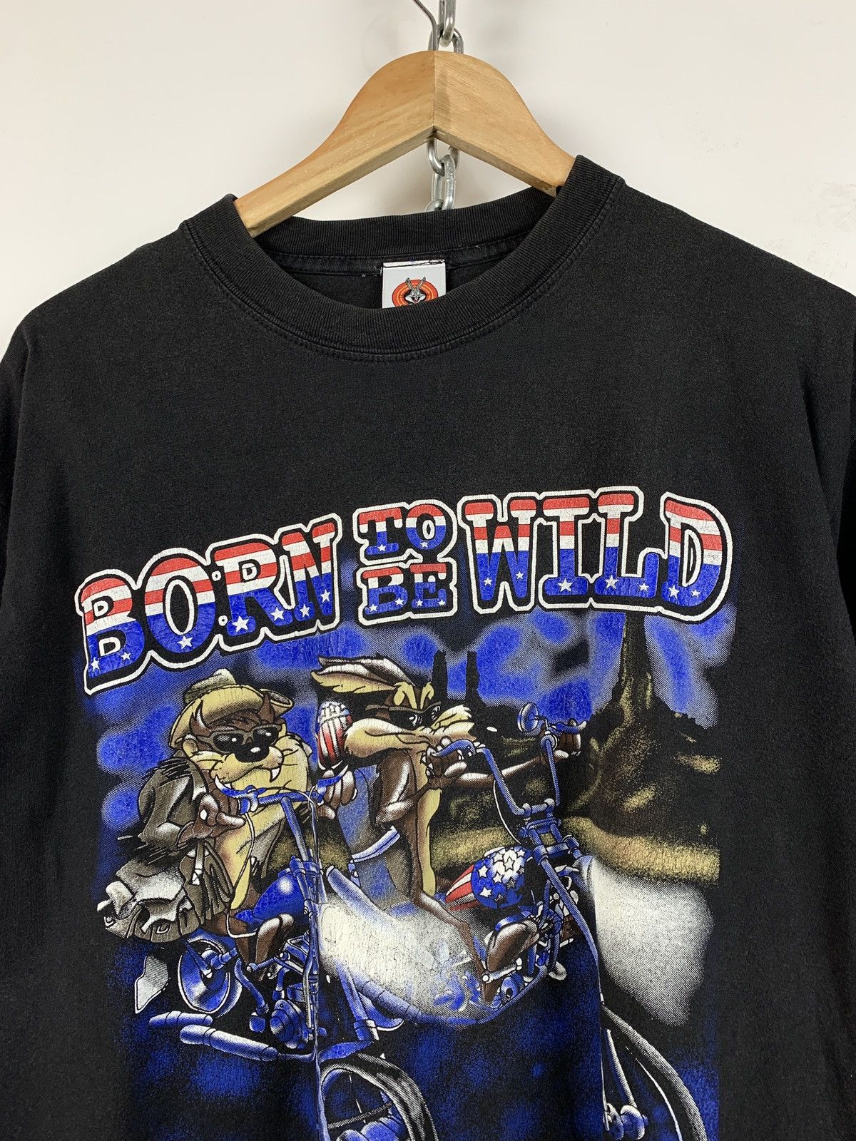 Cartoon Network 90s Vintage Born To Be Wild Taz Coyote Space Jam T-Shirt Size US L / EU 52-54 / 3 - 4 Thumbnail