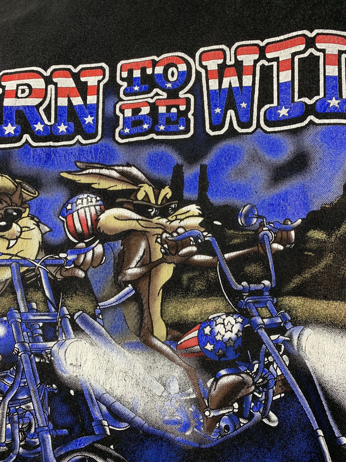 Cartoon Network 90s Vintage Born To Be Wild Taz Coyote Space Jam T-Shirt Size US L / EU 52-54 / 3 - 7 Thumbnail