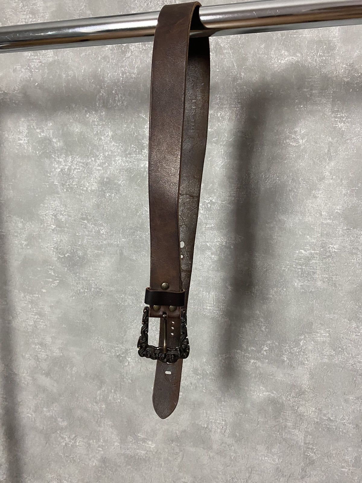diesel logo buckle leather belt