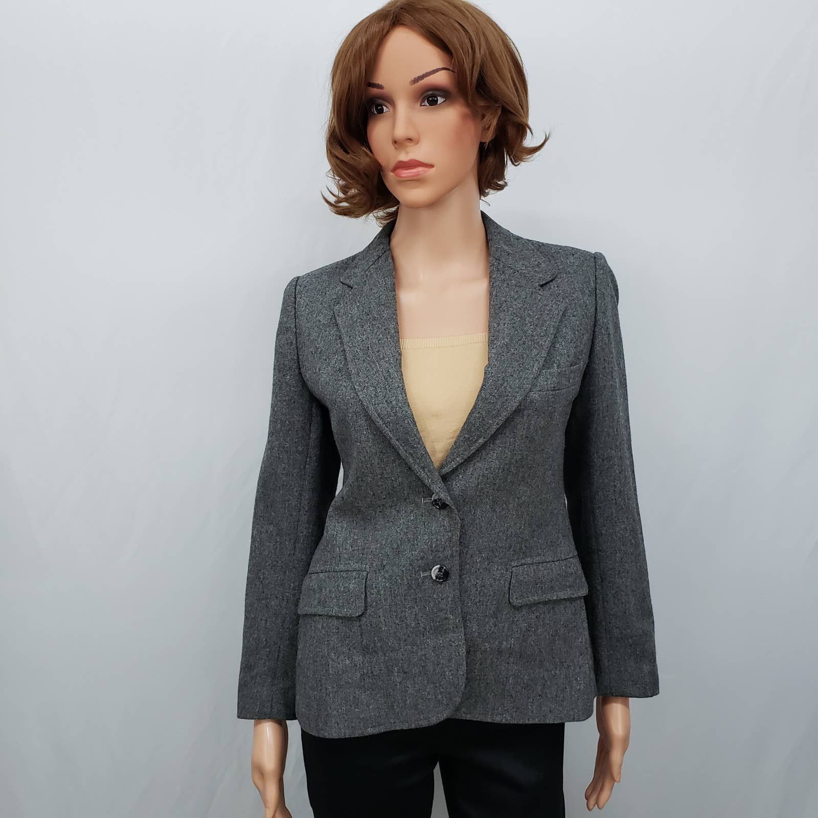 Manteau Blazer Homme Vintage Evan Picone - Laine - Taille 39R - Noir - Occasion En Très Bon état