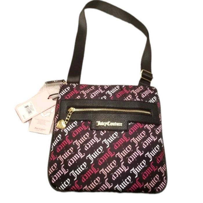 Juicy Couture pink and black Juicy Couture crossbody bag nwt goth logo ...