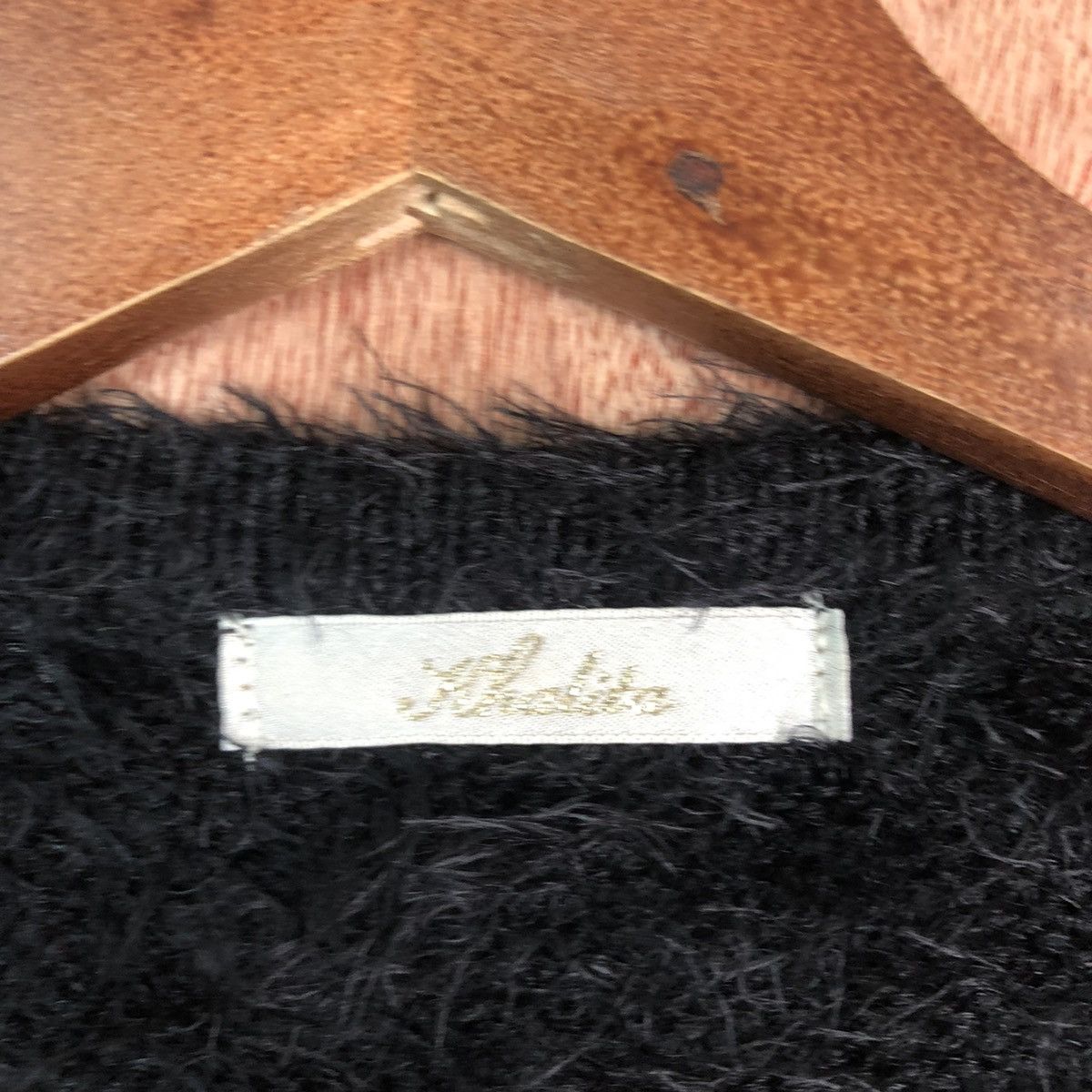Homespun Knitwear Japanese Black mohair Cardigan Knitwear Sweater Size US L / EU 52-54 / 3 - 8 Thumbnail