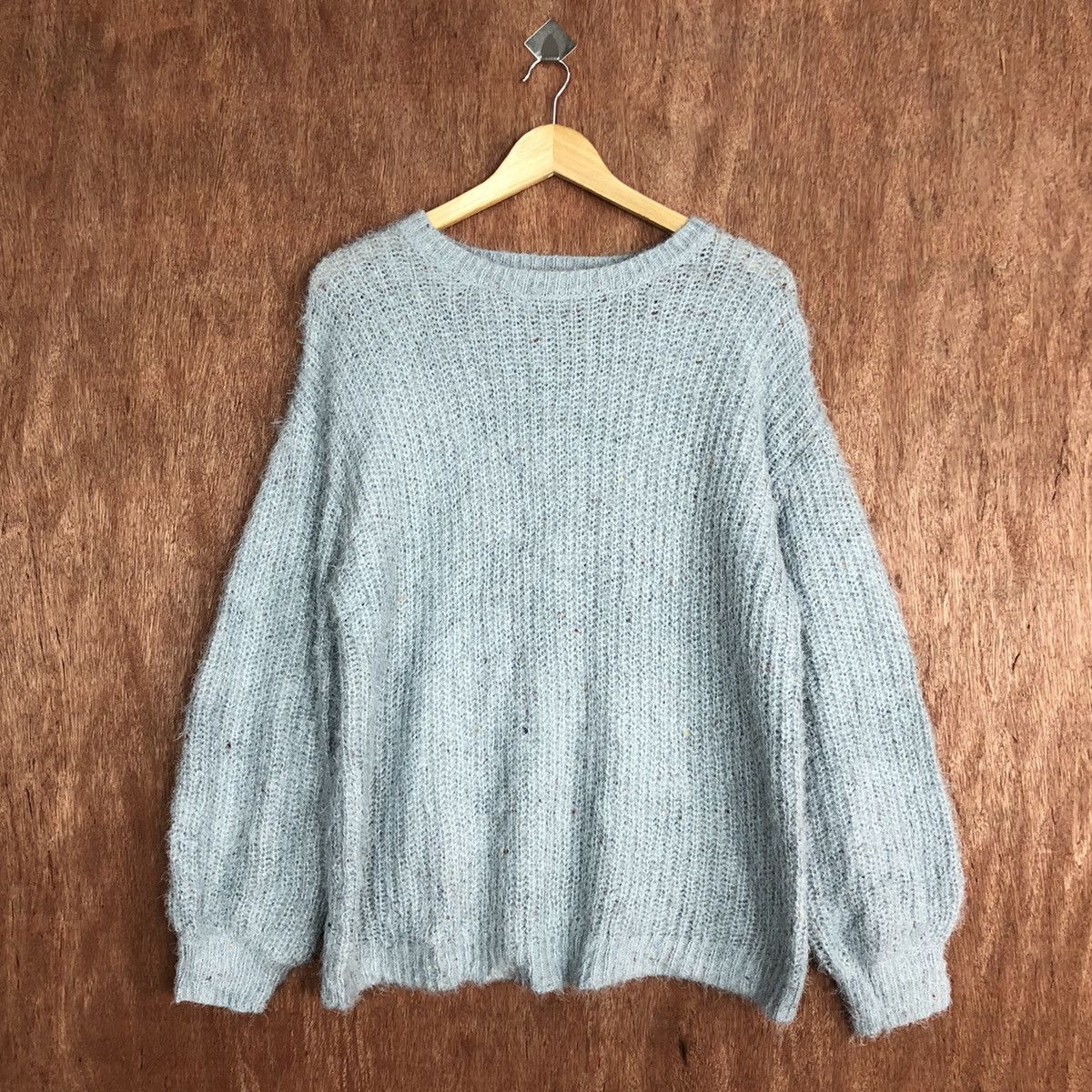 Japanese Brand Shoo-La-Rue Soft Blue Mohair Knitwear #0469 Size US L / EU 52-54 / 3 - 3 Thumbnail
