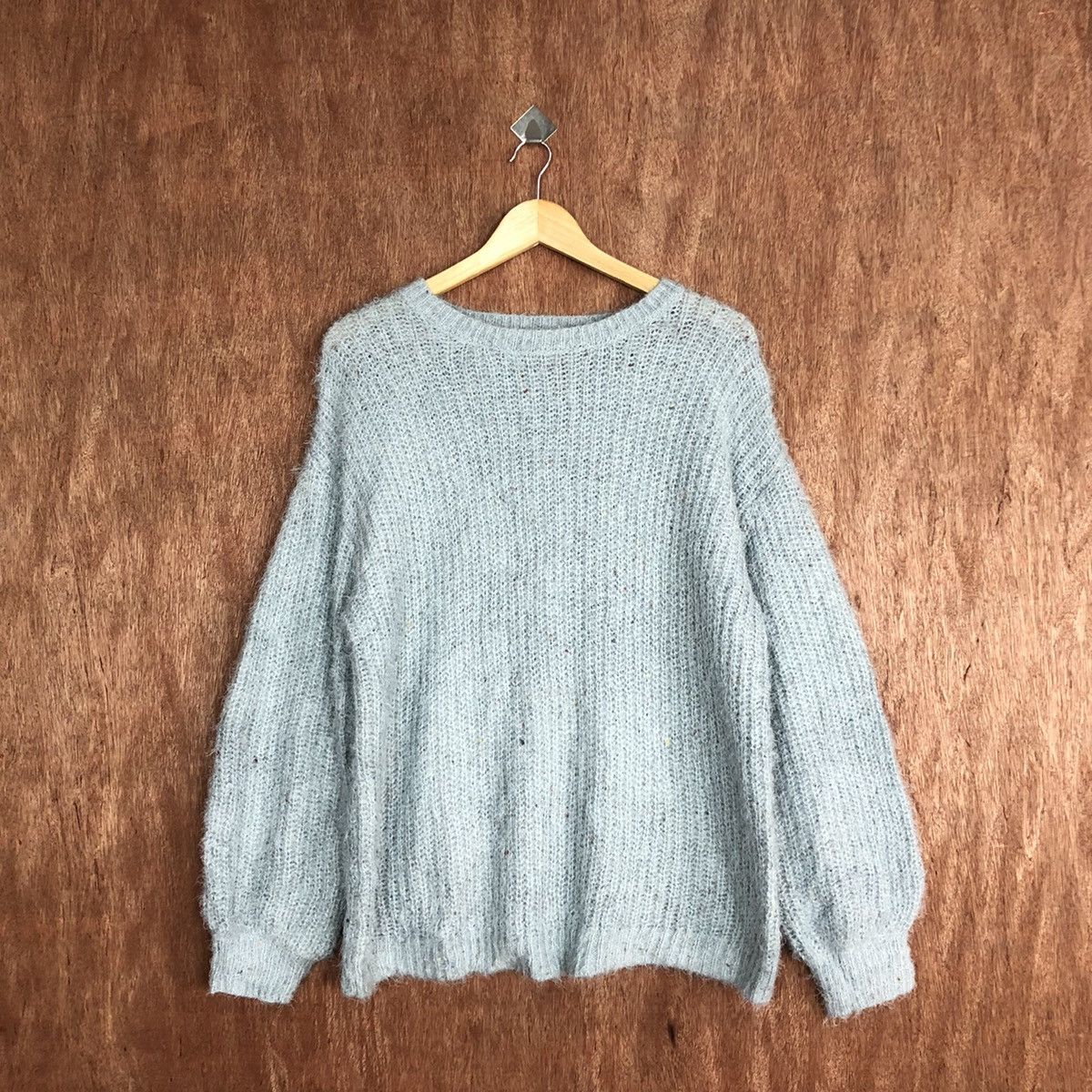 Japanese Brand Shoo-La-Rue Soft Blue Mohair Knitwear #0469 Size US L / EU 52-54 / 3 - 1 Thumbnail