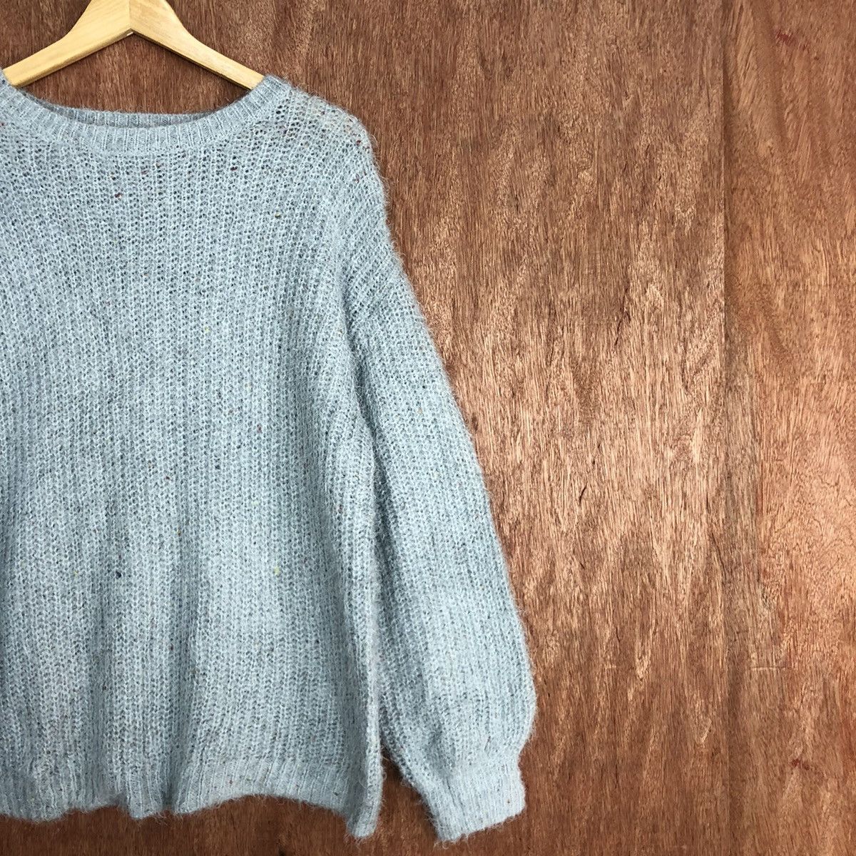 Japanese Brand Shoo-La-Rue Soft Blue Mohair Knitwear #0469 Size US L / EU 52-54 / 3 - 5 Thumbnail
