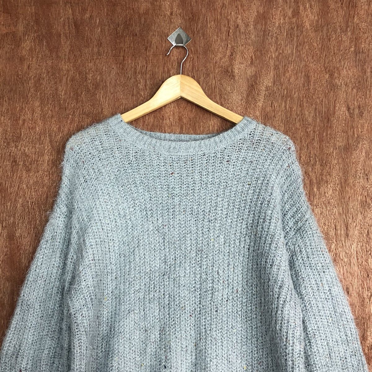 Japanese Brand Shoo-La-Rue Soft Blue Mohair Knitwear #0469 Size US L / EU 52-54 / 3 - 2 Thumbnail