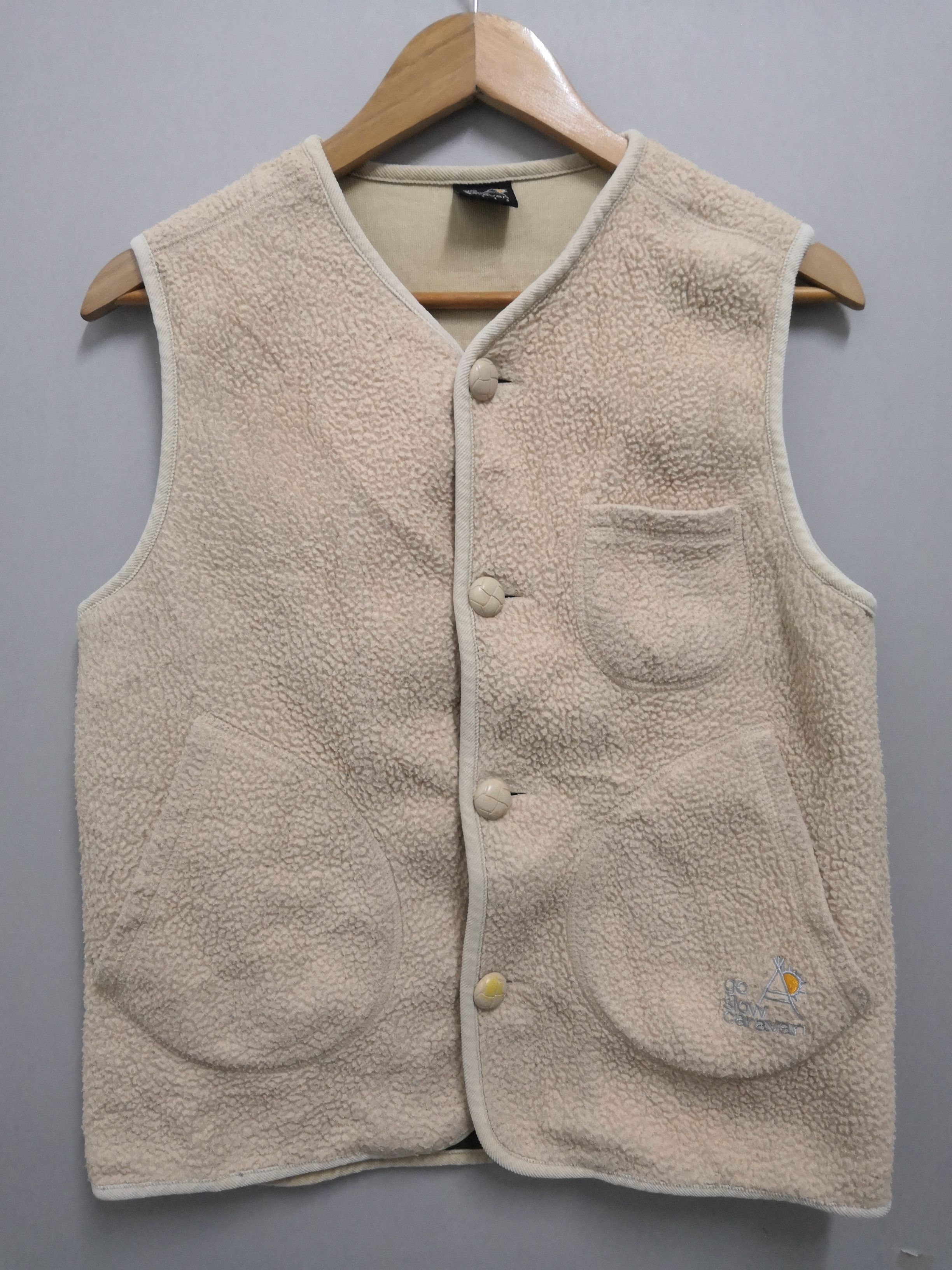 image of Vintage Go Slow Caravan Fleece Vest, Men's (Size Small)
