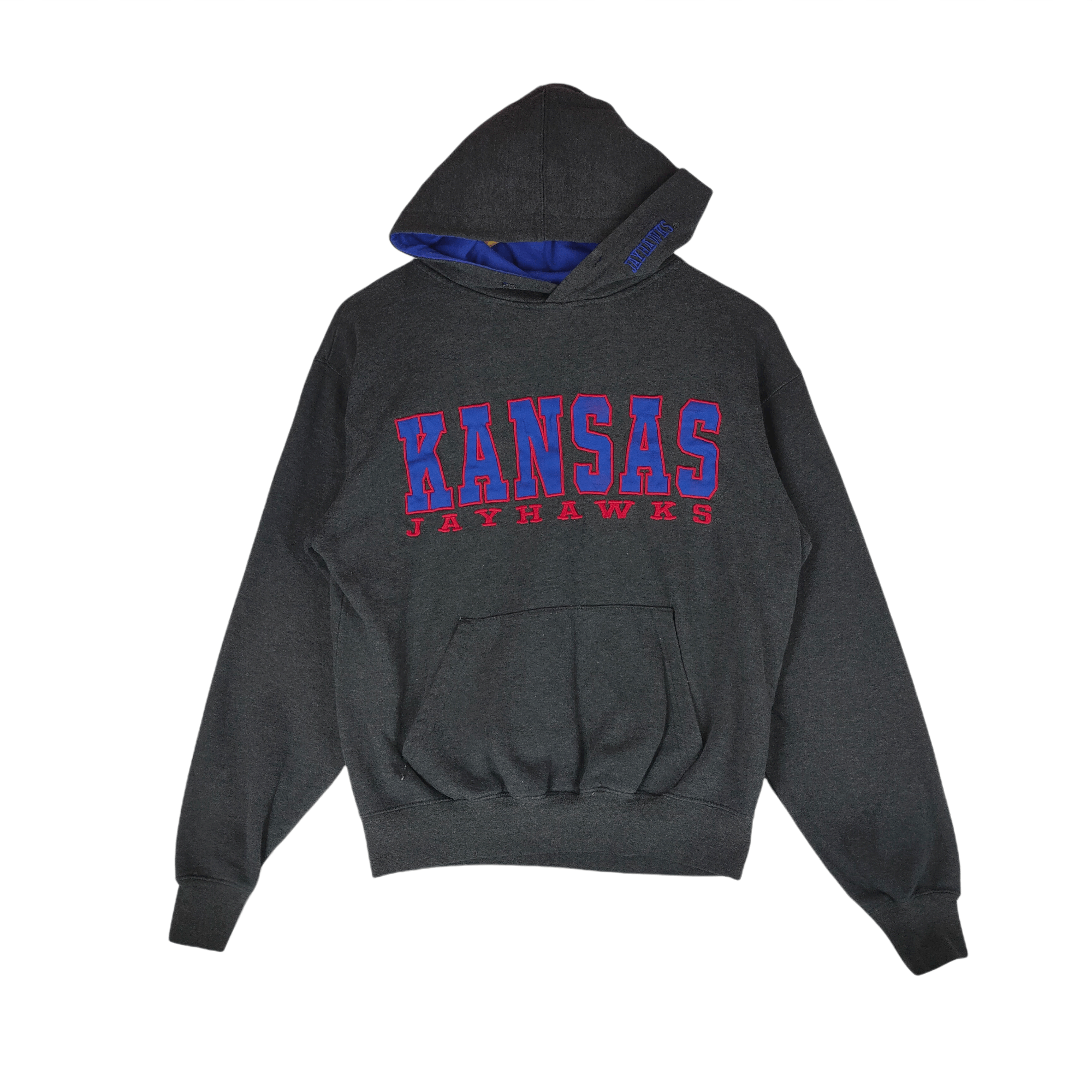 Vintage Vintage KANSAS JAYHAWK Spellout Embroidery Hoodie Size US M / EU 48-50 / 2 - 1 Thumbnail
