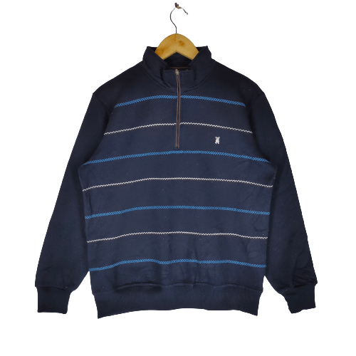 Macbeth MACBETH Stripe Embroidery Dog Logo Neck Zipper Sweatshirt Size US L / EU 52-54 / 3 - 1 Thumbnail