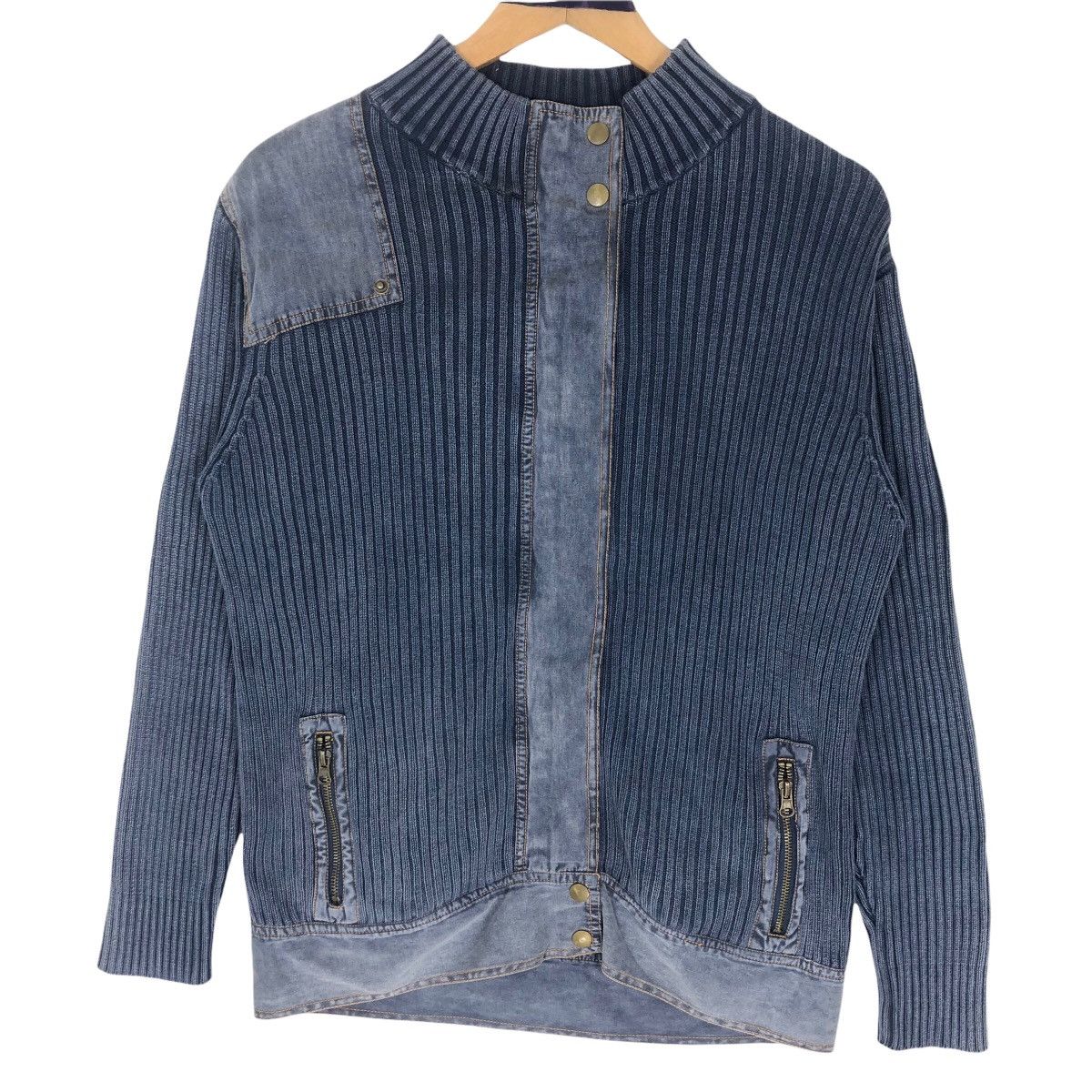 Japanese Brand Vintage Ramlossa Turtleneck Knitted Sweater Zip Up Military Size US S / EU 44-46 / 1 - 1 Thumbnail