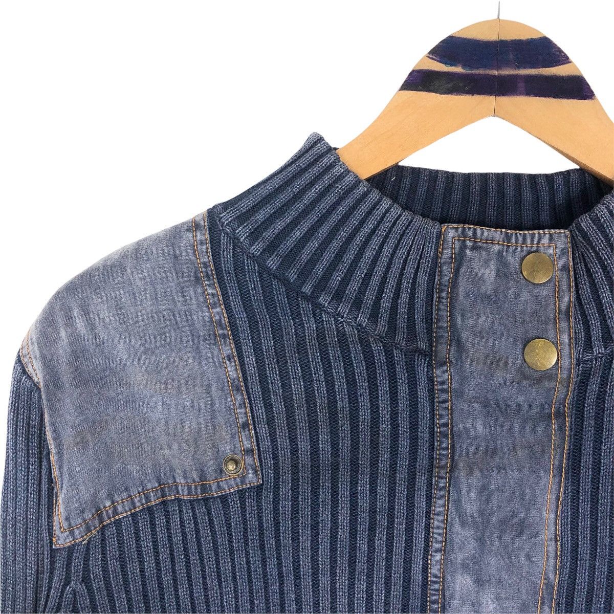 Japanese Brand Vintage Ramlossa Turtleneck Knitted Sweater Zip Up Military Size US S / EU 44-46 / 1 - 6 Thumbnail