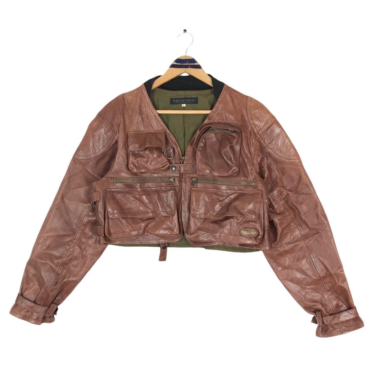 Japanese Brand Vintage Harold’s Gear Haroruzugia Berry Short Leather Jacket Size US S / EU 44-46 / 1 - 1 Thumbnail