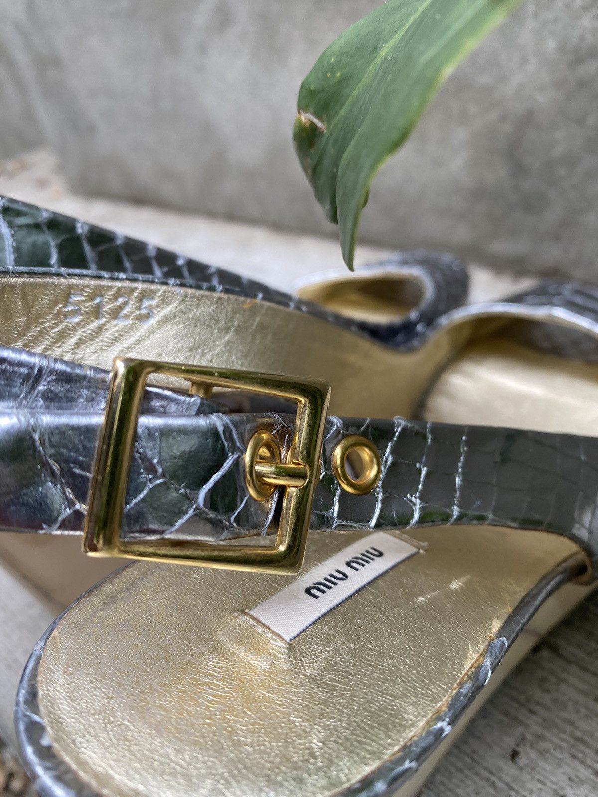 Miu Miu 💎🐍 MIU MIU silver snake skin finish WEDGES Size US 6.5 / IT 36.5 - 7 Thumbnail