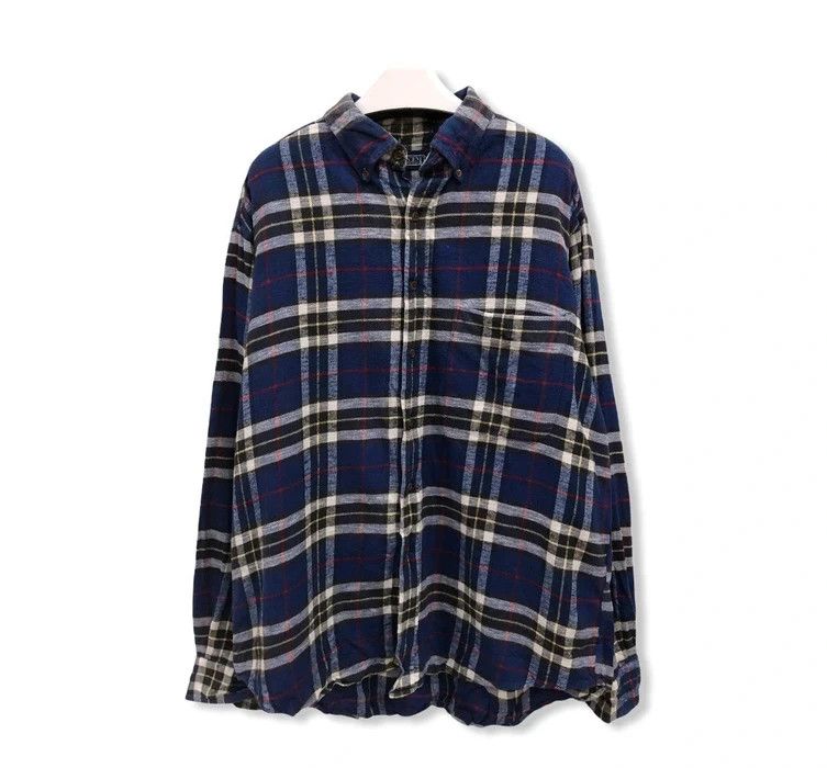 Flannel × Lands End × Streetwear Lands End Plaid Tartan Flannel Shirt 👕 ...