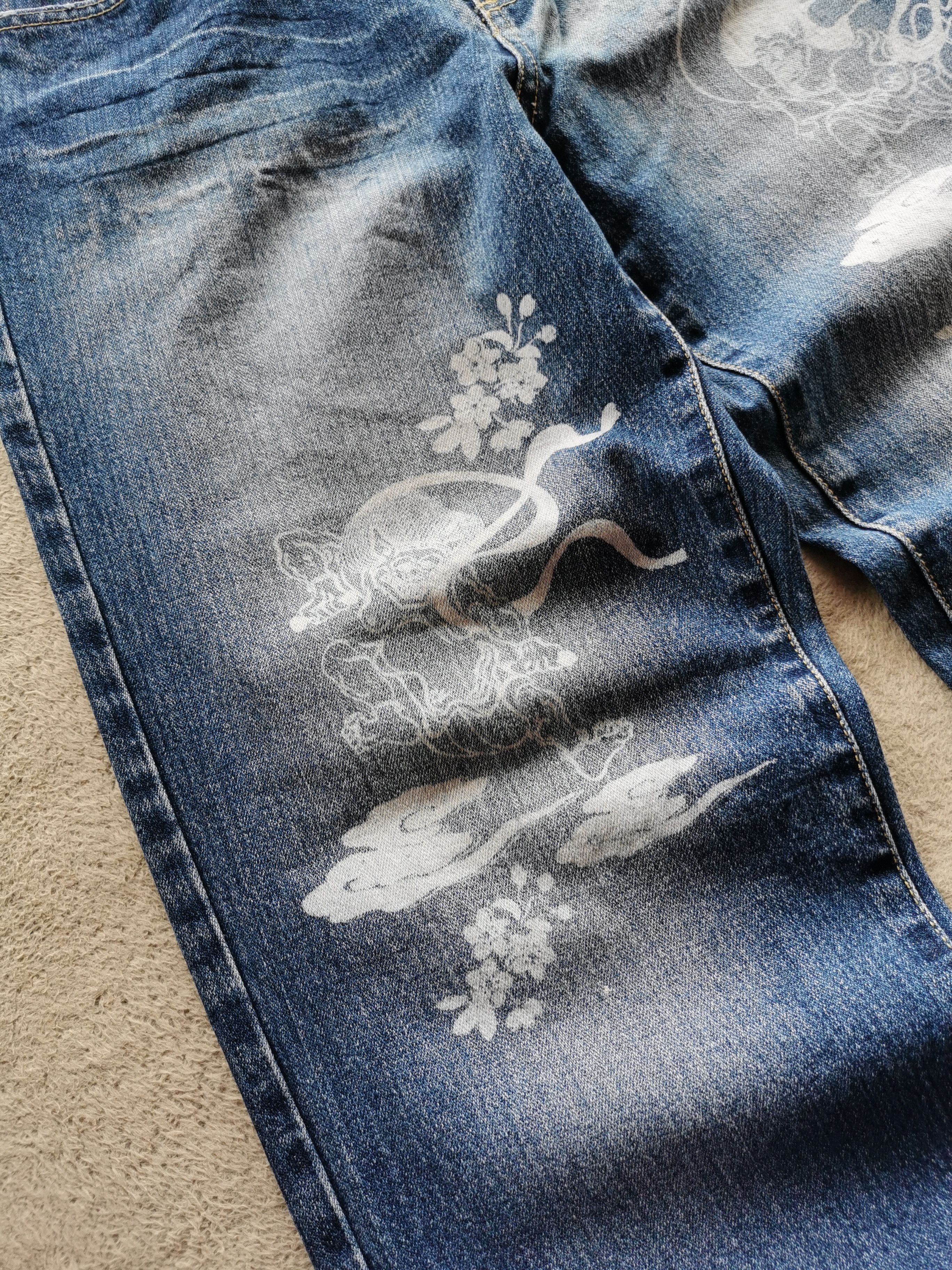 Japanese Brand Japanese Demon Art Denim Jeans Size US 31 - 3 Thumbnail