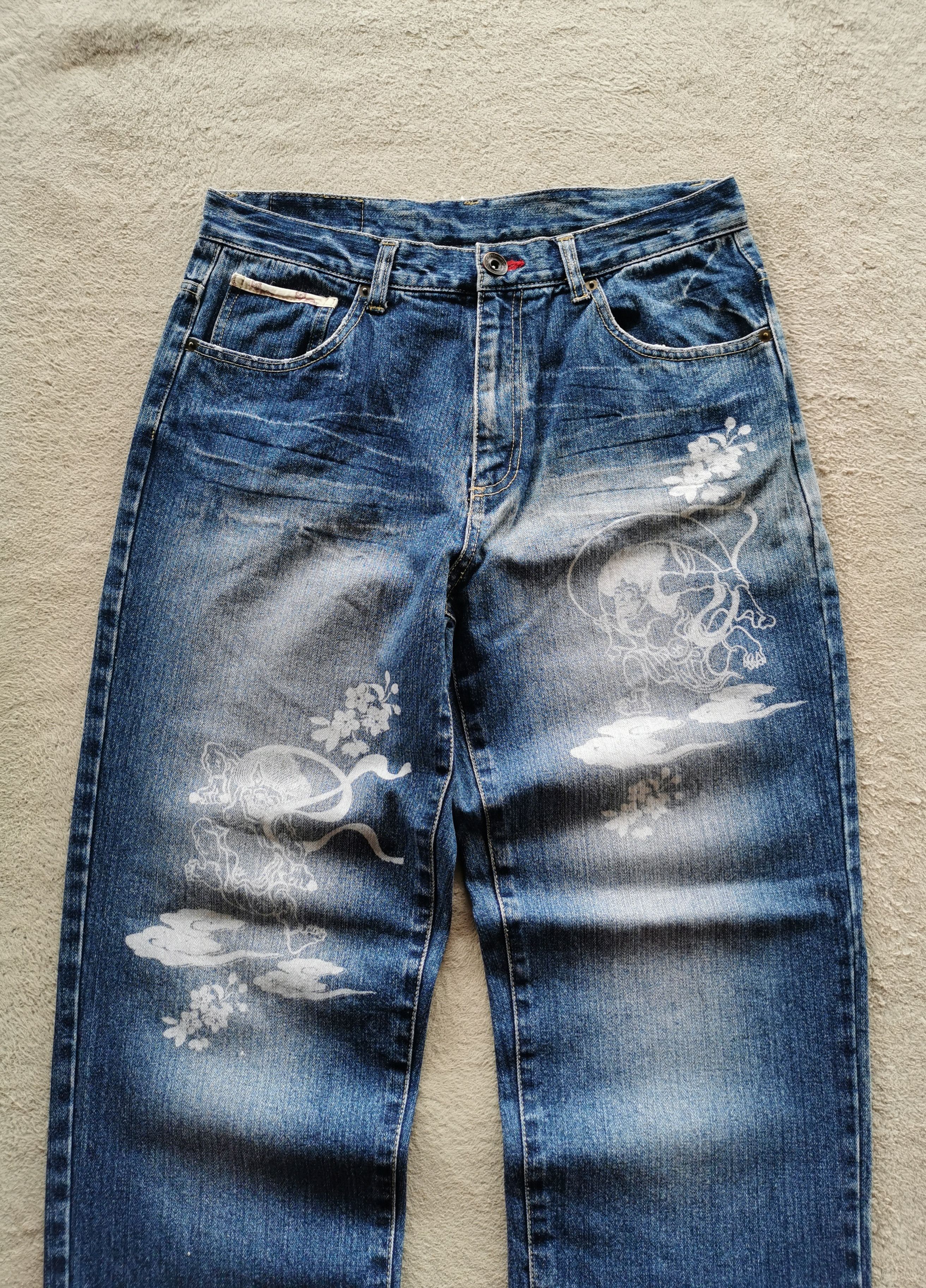 Japanese Brand Japanese Demon Art Denim Jeans Size US 31 - 1 Thumbnail