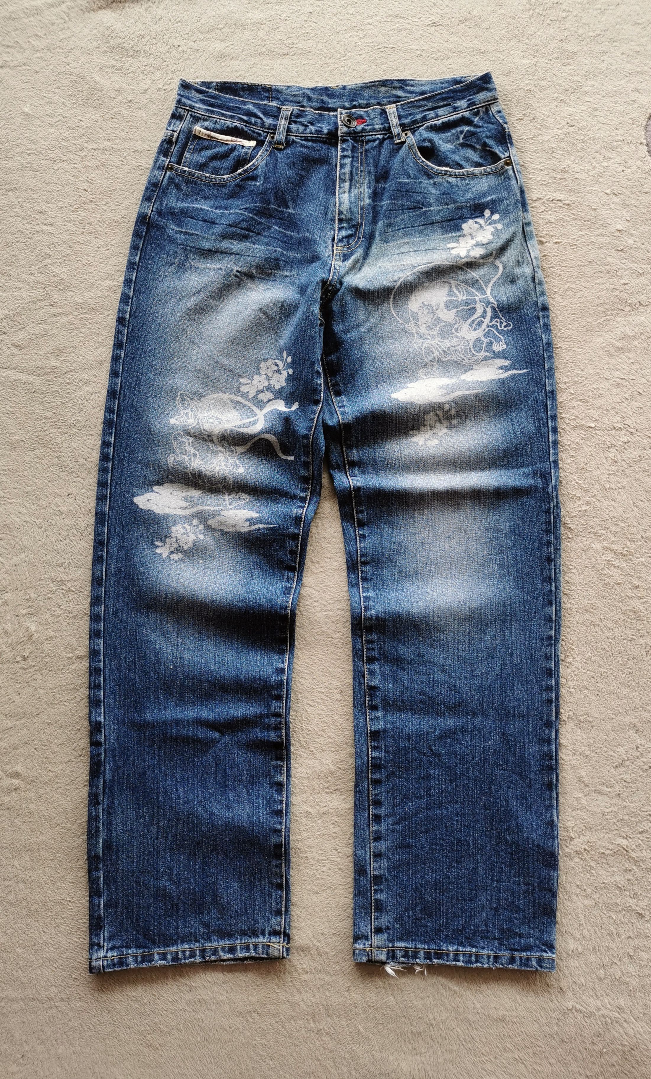 Japanese Brand Japanese Demon Art Denim Jeans Size US 31 - 4 Thumbnail