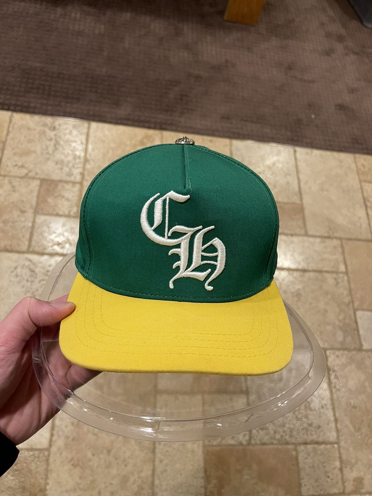 image of Chrome Hearts Ch Green / Yellow Baseball Hat, Men's