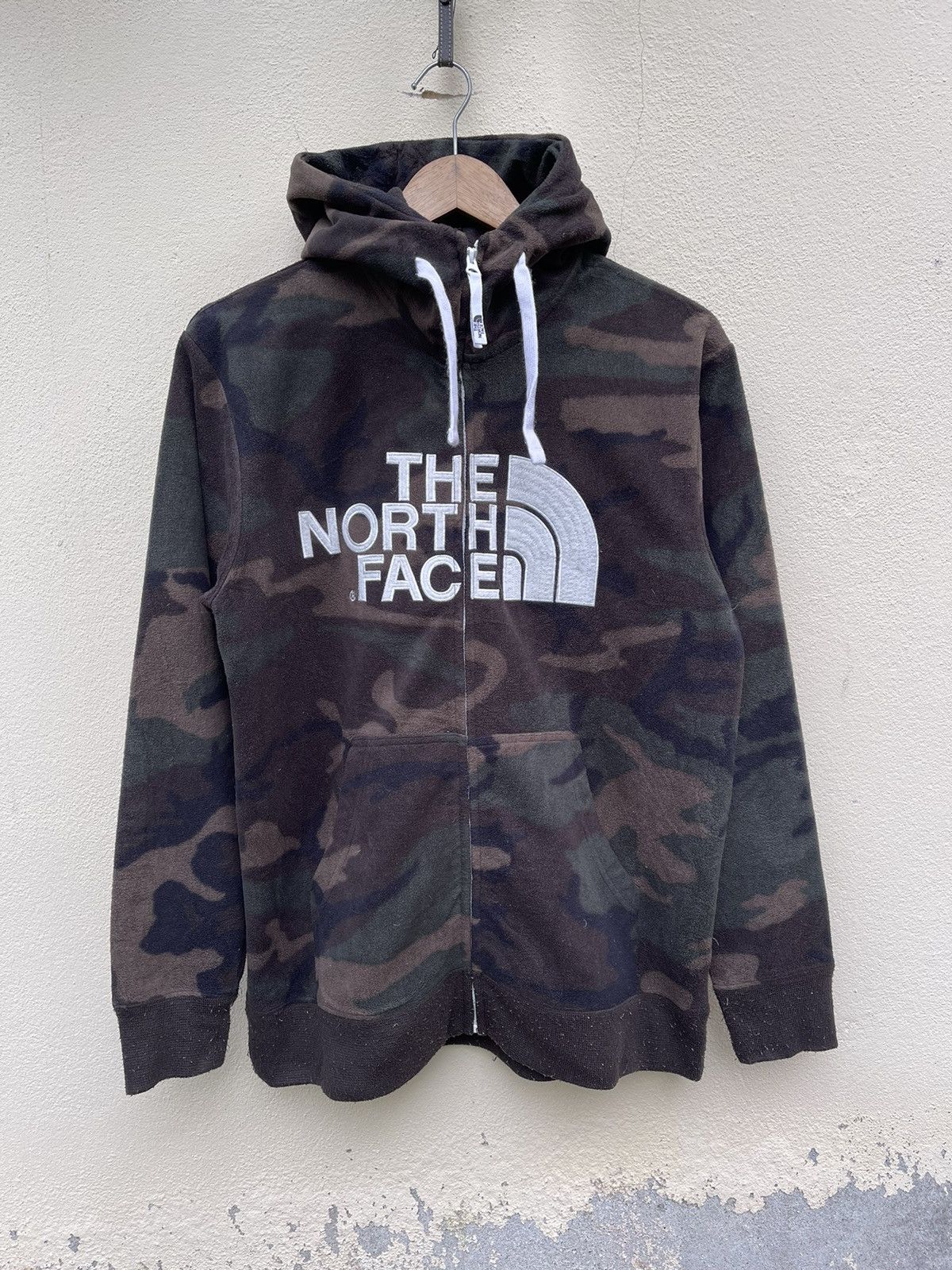 The North Face Big Logo Camo Fleece Zipper Hoodies