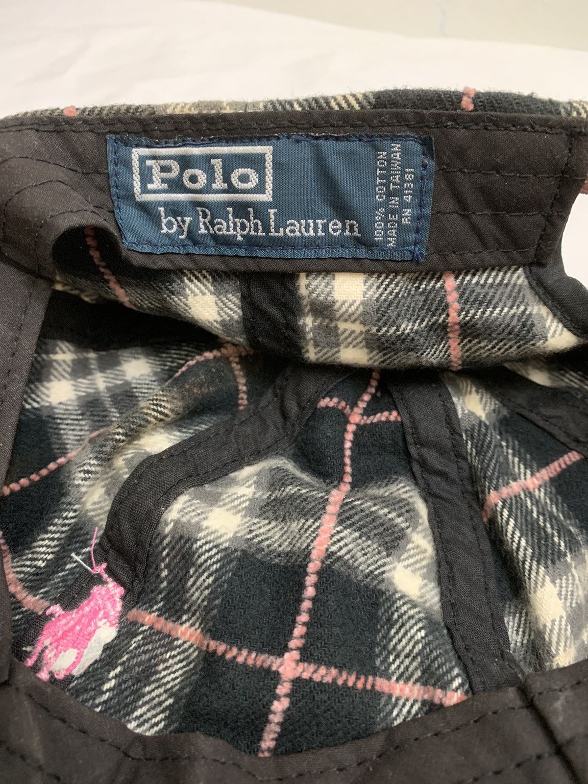 Polo Ralph Lauren × RRL Ralph Lauren × Vintage Vintage Polo Ralph Lauren Leather Strap Checked Hat Cap Size ONE SIZE - 4 Thumbnail