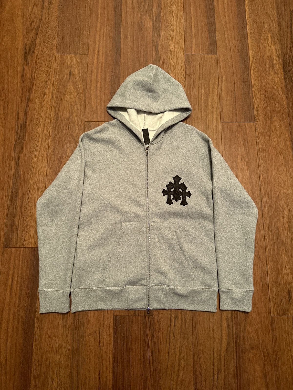 Chrome Hearts Chrome Hearts Paper Jam Triple Leather Cross Zip Up Hoodie |  Grailed