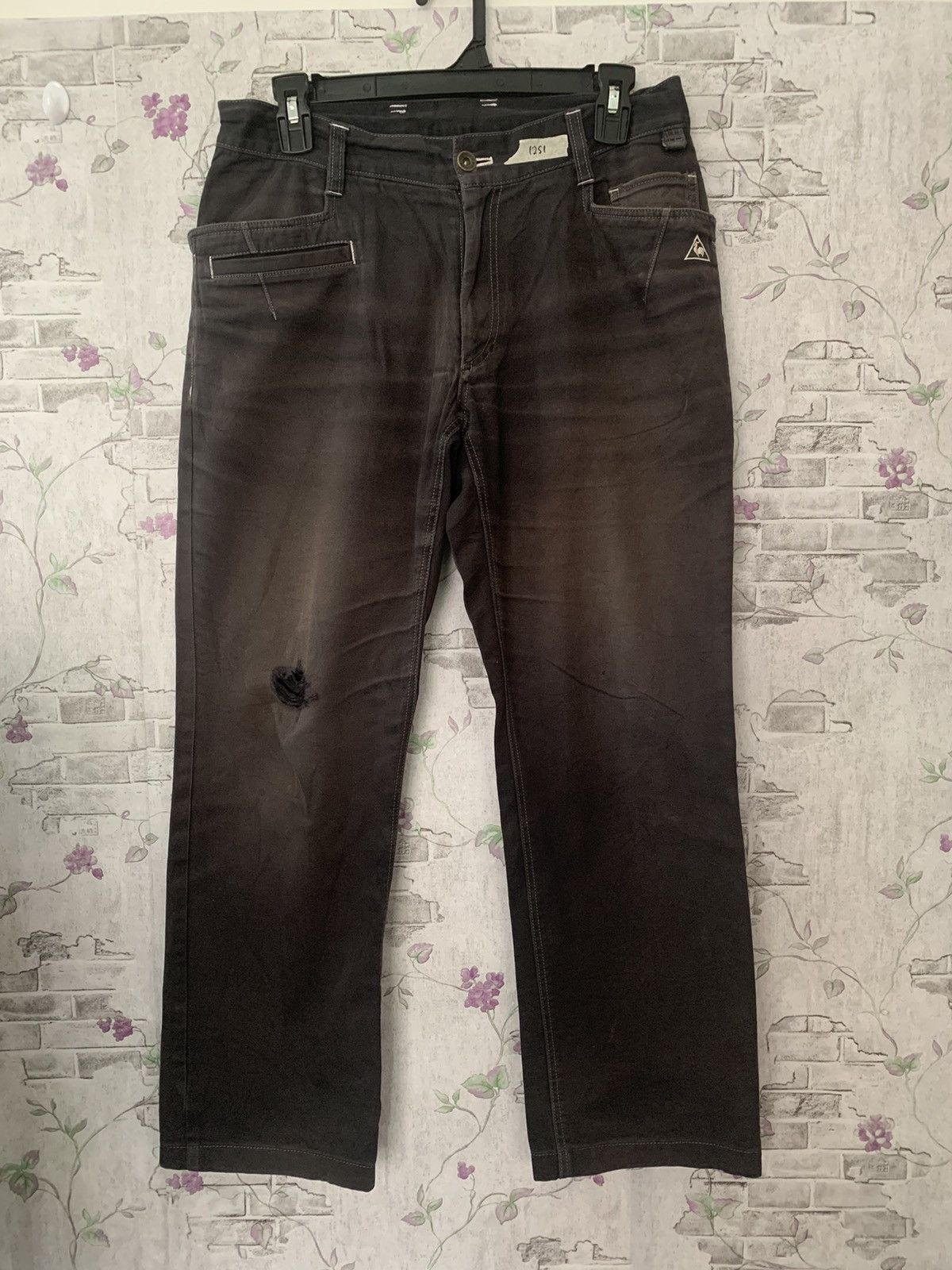 Le Coq Sportif Faded Distressed Denim Jean