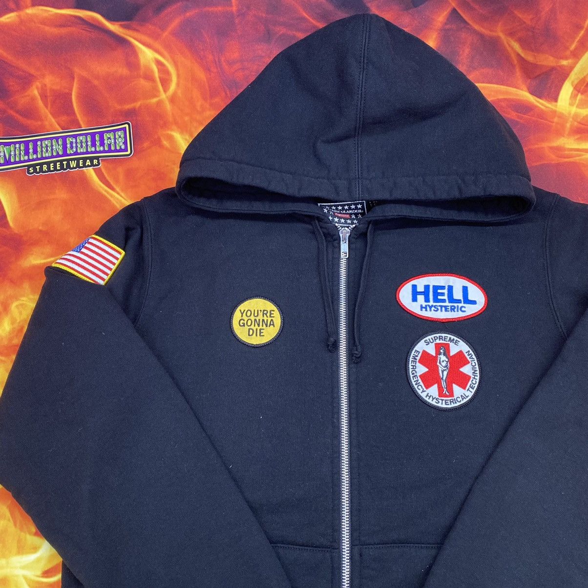 Hysteric Glamour × Supreme Supreme Hysteric Glamour AW2017 Patches Zip Up Hoodie Size US S / EU 44-46 / 1 - 3 Thumbnail