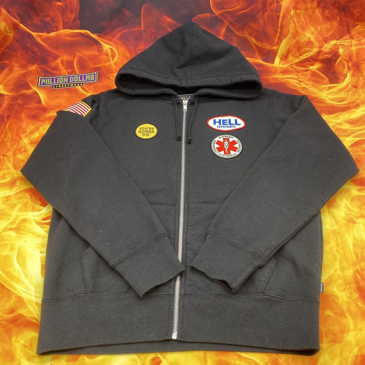 Hysteric Glamour × Supreme Supreme Hysteric Glamour AW2017 Patches Zip Up Hoodie Size US S / EU 44-46 / 1 - 2 Thumbnail