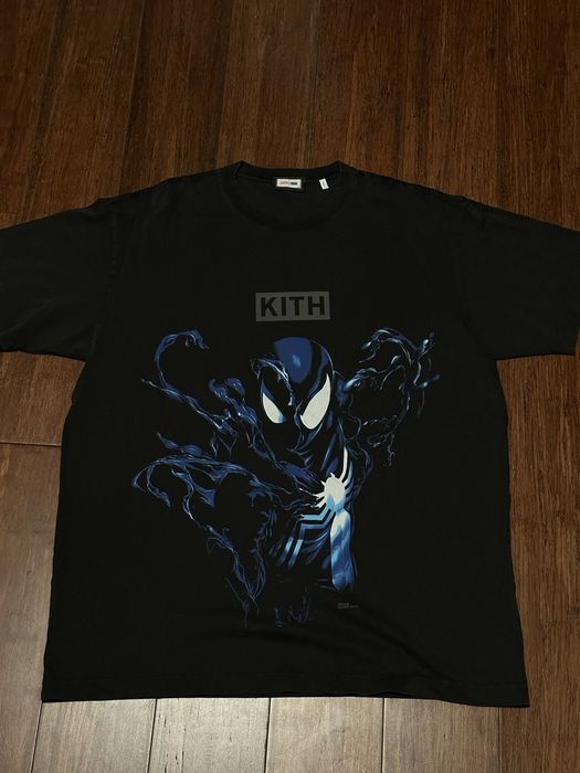 Kith Kith Marvel Spider-Man Black Suit Vintage Tee | Grailed