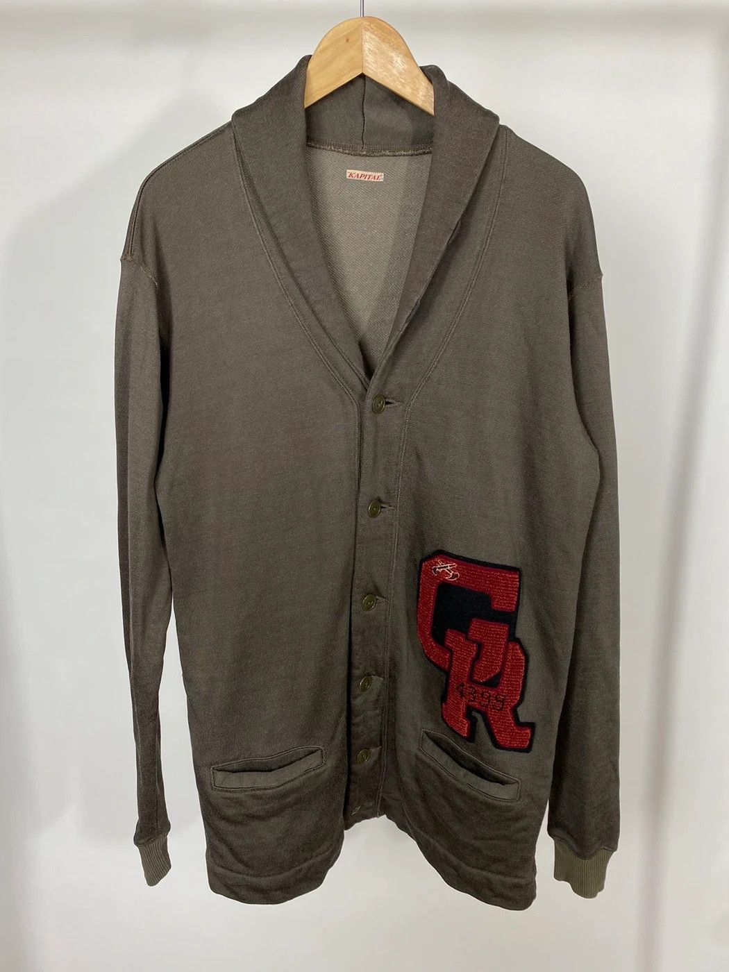 Kapital Kapital Japan Taupe/Crimson Cardigan Size US M / EU 48-50 / 2 - 3 Thumbnail
