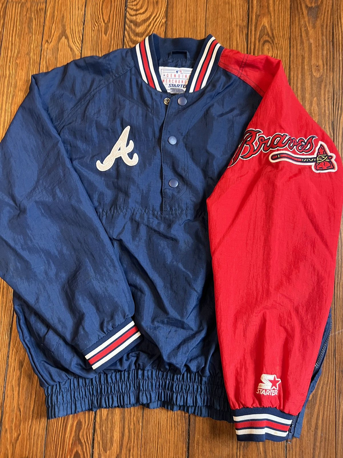 Chemise Vintage Atlanta Braves - Taille L, Blanc, MLB Baseball, Occasion