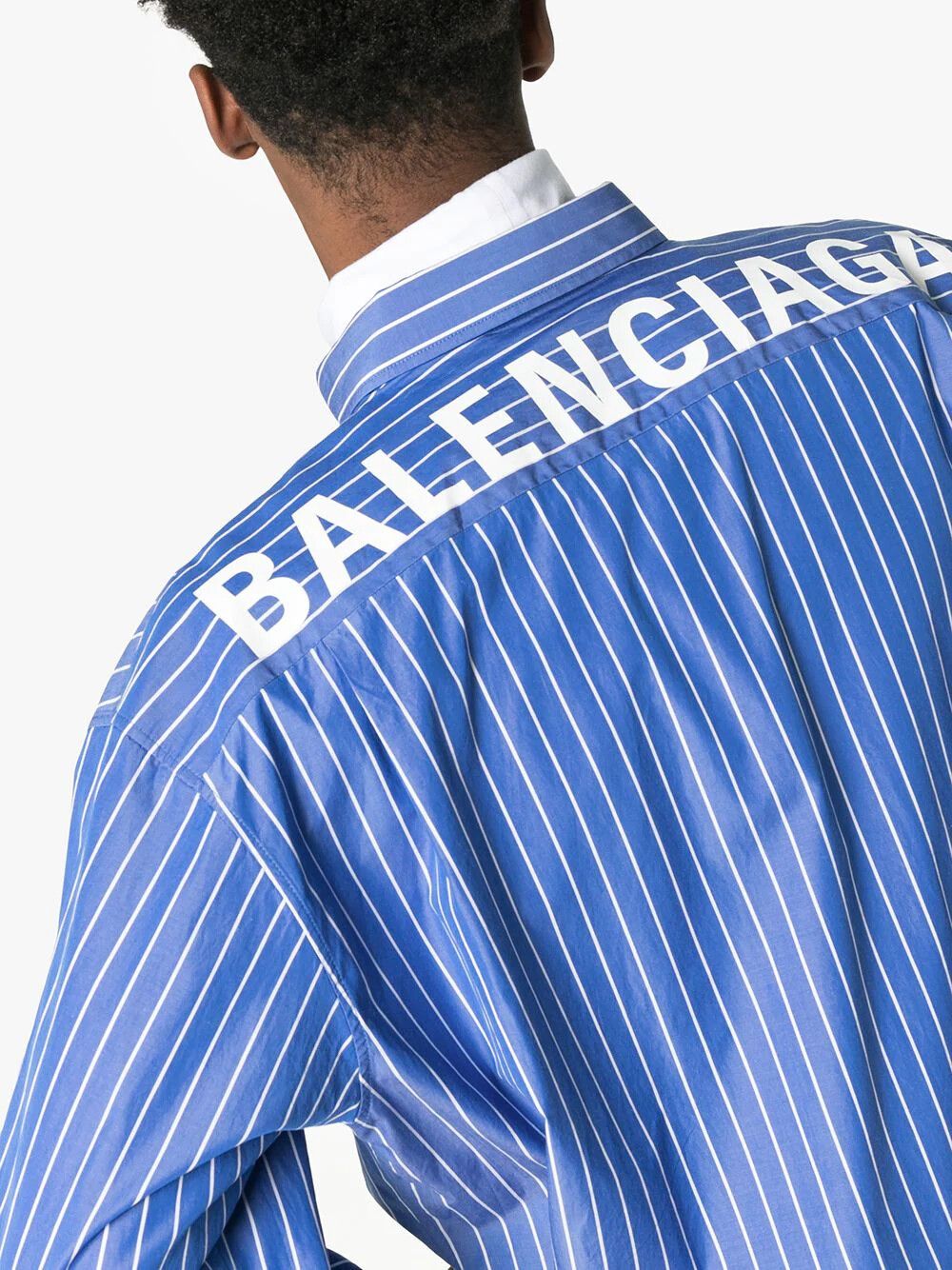Balenciaga BALENCIAGA oversized back logo striped shirt | Grailed