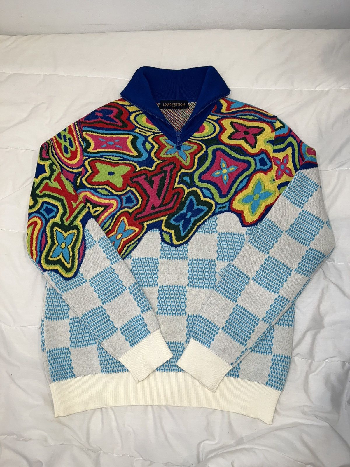 Louis Vuitton Virgil Abloh Distorted Monogram And Damier Half-Zip