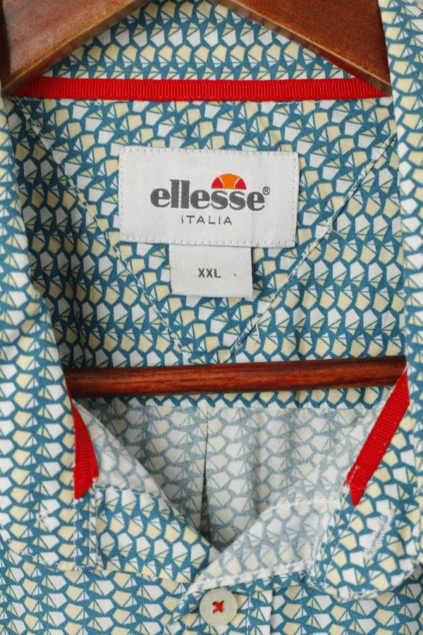 Ellesse Ellesse Italia Men XXL Casual Shirt Green Cotton 2804 Size US XXL / EU 58 / 5 - 5 Thumbnail