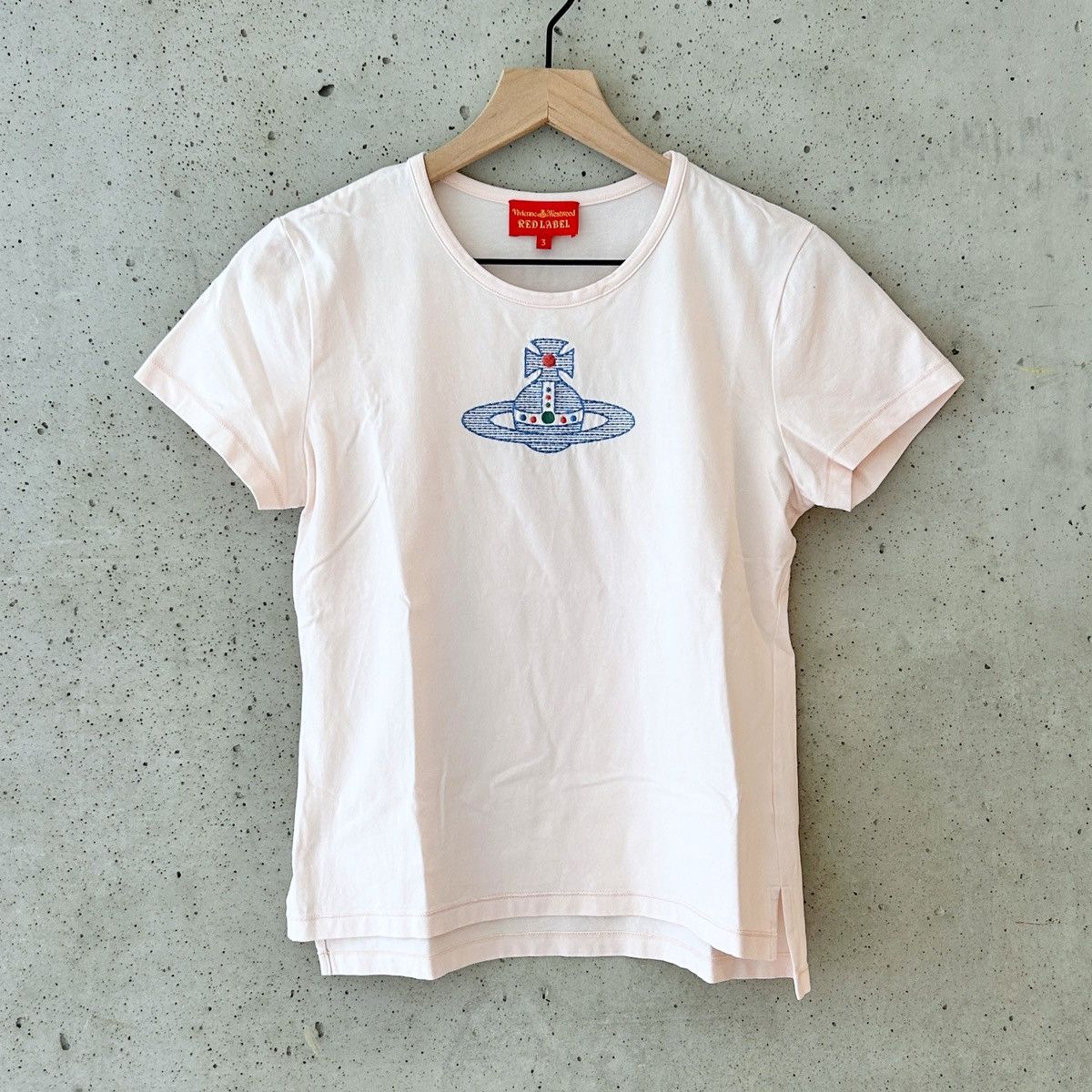 Vivienne Westwood Iconic Orb Logo Embroidered Short Sleeve Pink T Shirt ...