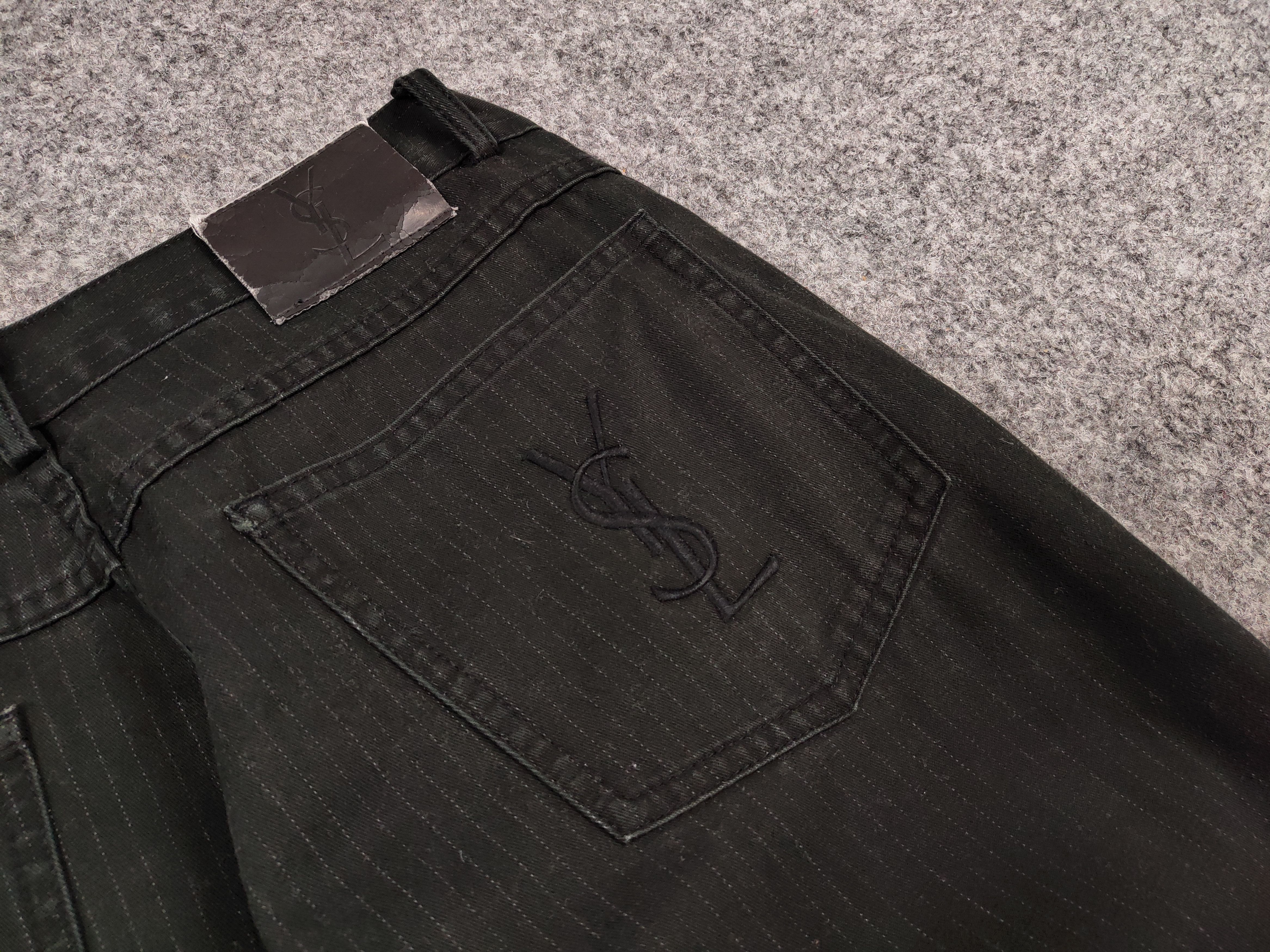 Vintage Vintage Yves Saint Laurent Striped Chino Pants Big Logo YSL Size US 34 / EU 50 - 11 Thumbnail