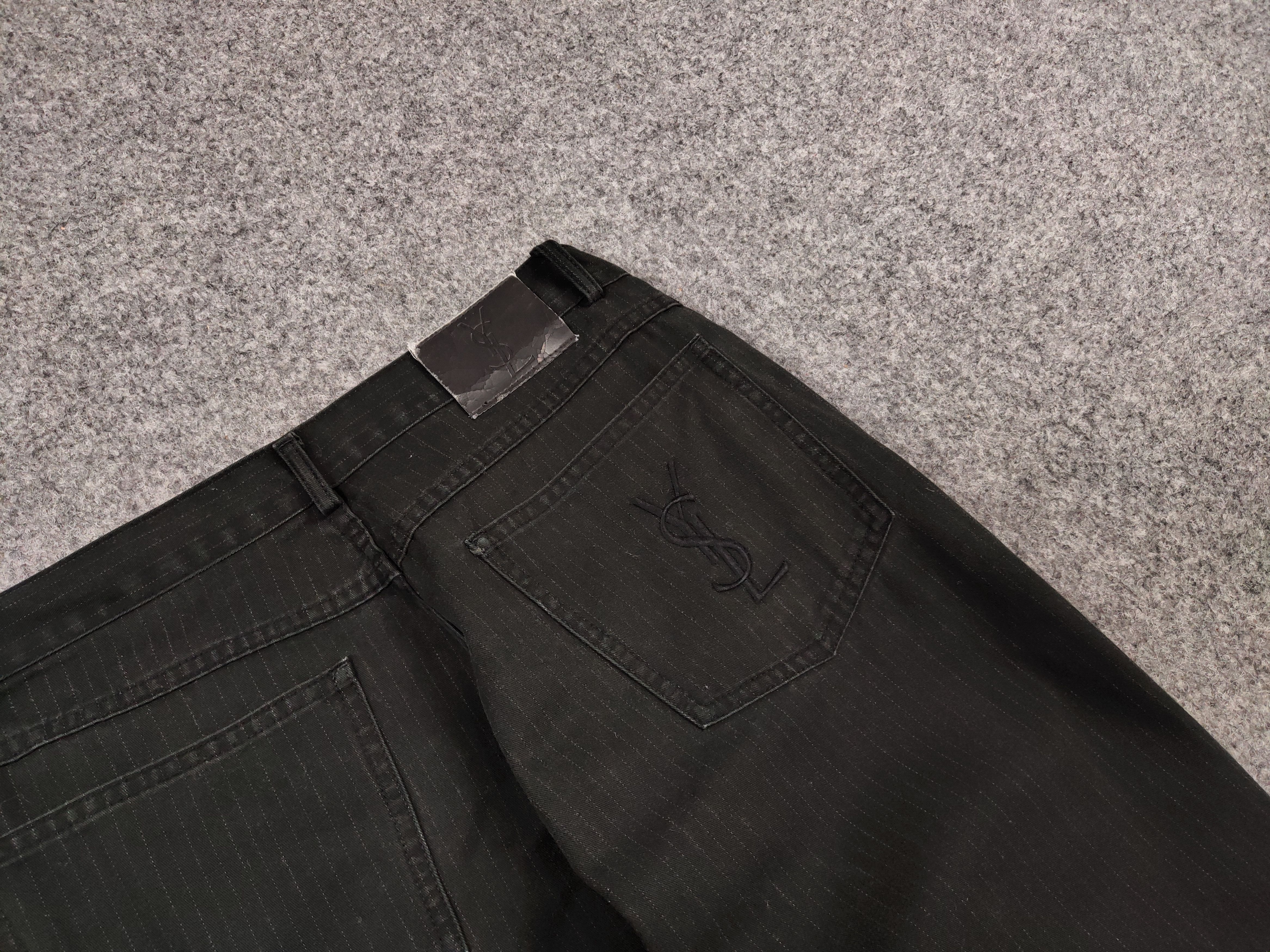 Vintage Vintage Yves Saint Laurent Striped Chino Pants Big Logo YSL Size US 34 / EU 50 - 10 Thumbnail