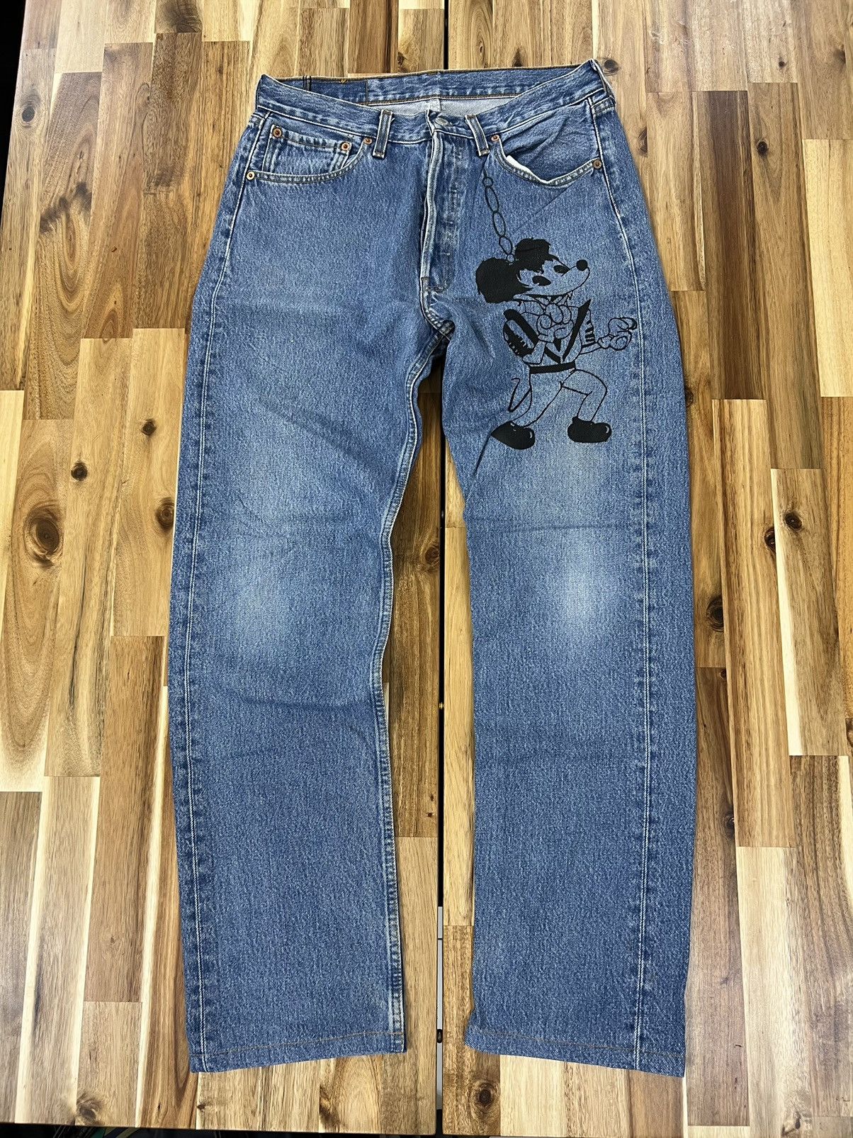 Levis 501 Button 273 Mickey Mouse Denim Jeans