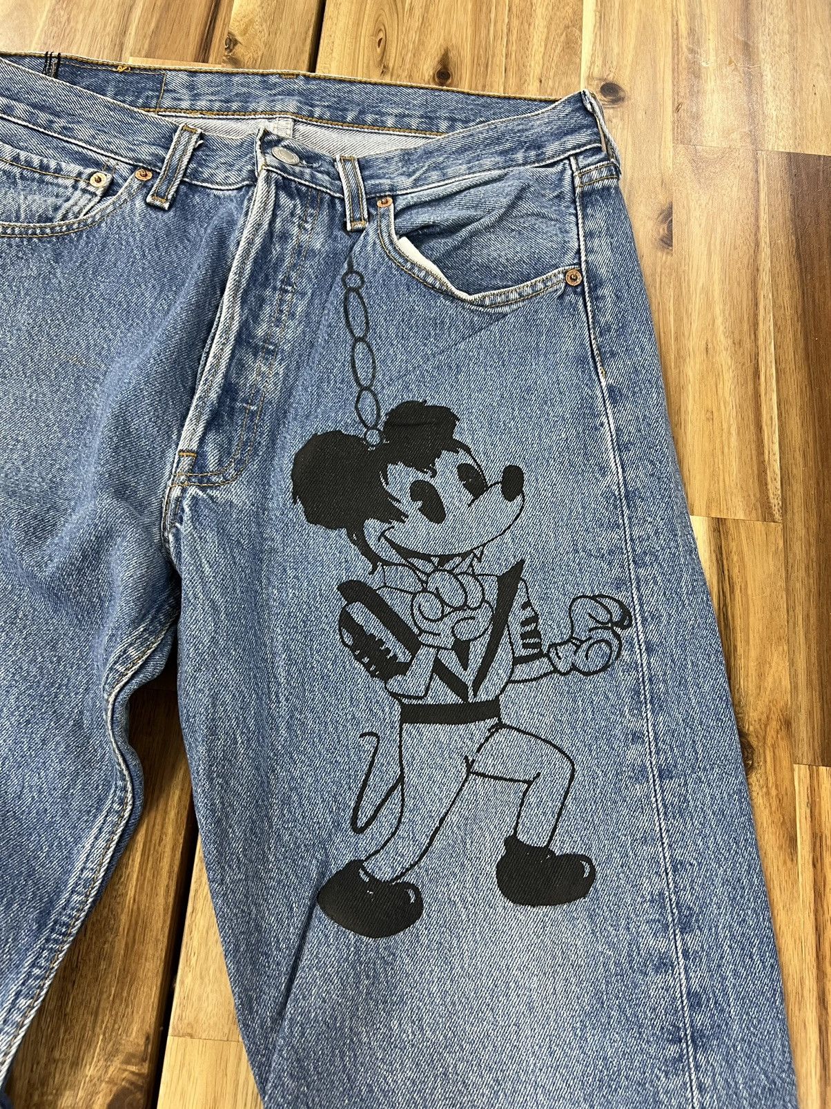 Levi's Levis 501 Button 273 Mickey Mouse Denim Jeans Size US 31 - 4 Thumbnail