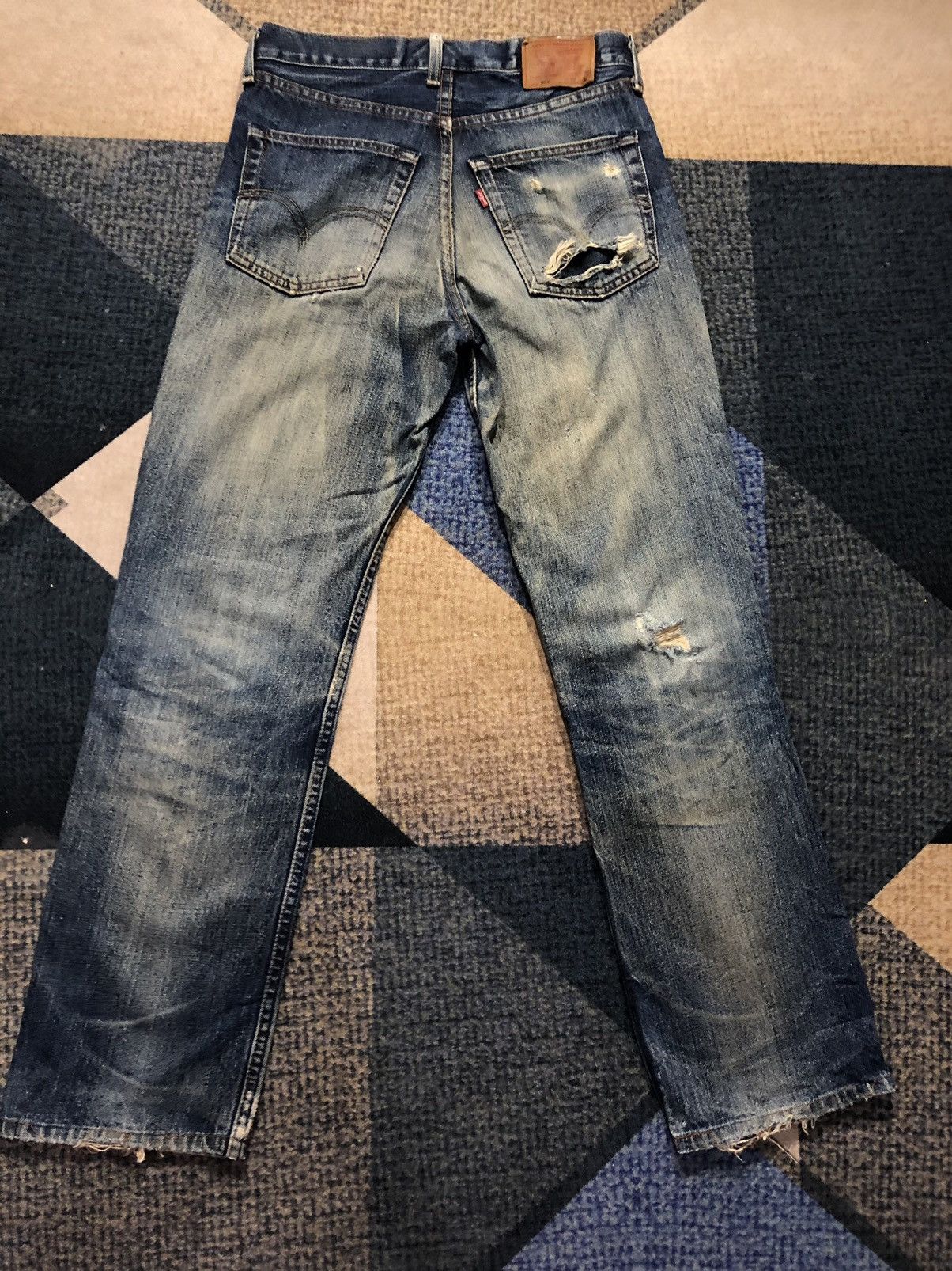 Levi's Vintage Clothing Levis 502 Distressed Denim Button J09 Size US 30 / EU 46 - 9 Thumbnail