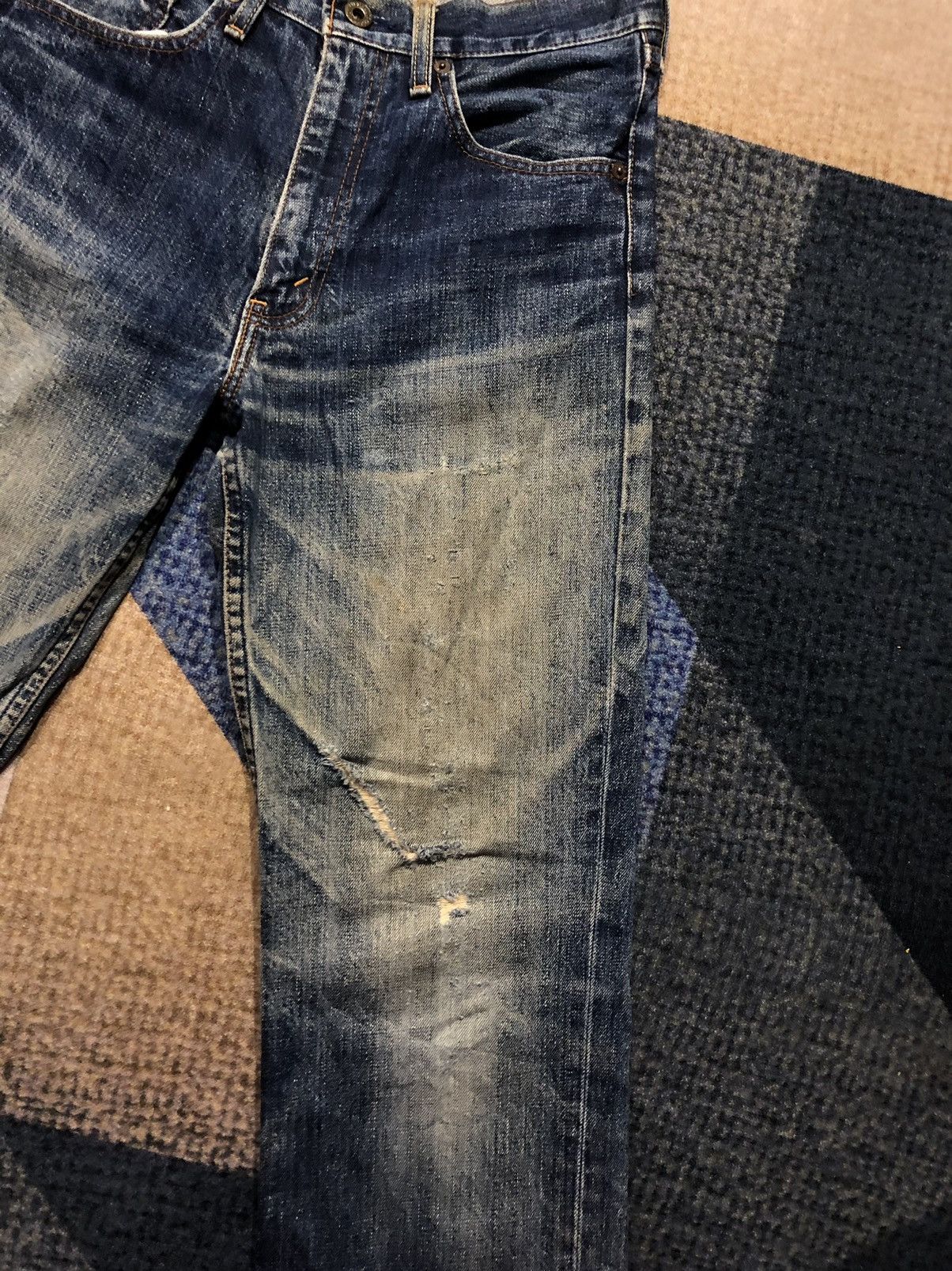 Levi's Vintage Clothing Levis 502 Distressed Denim Button J09 Size US 30 / EU 46 - 2 Thumbnail