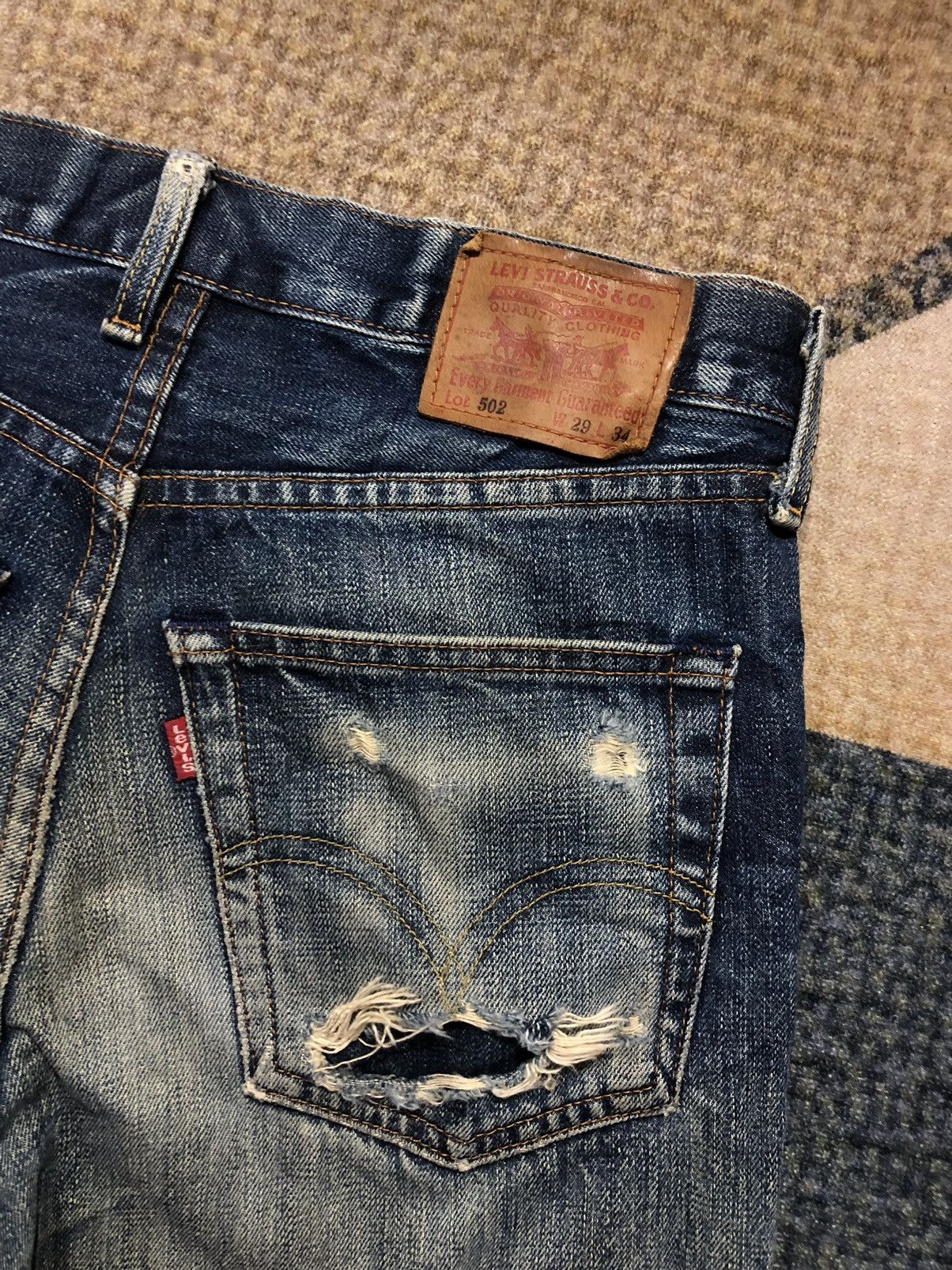 Levi's Vintage Clothing Levis 502 Distressed Denim Button J09 Size US 30 / EU 46 - 12 Thumbnail