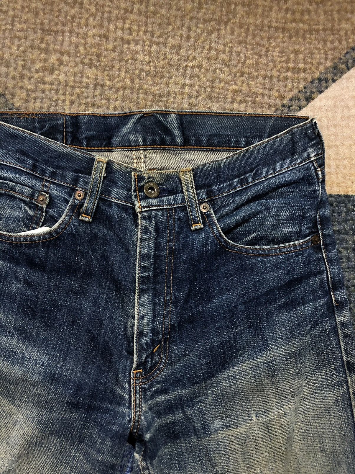 Levi's Vintage Clothing Levis 502 Distressed Denim Button J09 Size US 30 / EU 46 - 4 Thumbnail