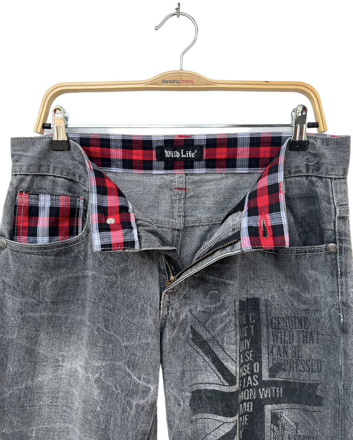 Japanese Brand Wild Life Skull Bones Denim Jeans Size US 32 / EU 48 - 6 Thumbnail