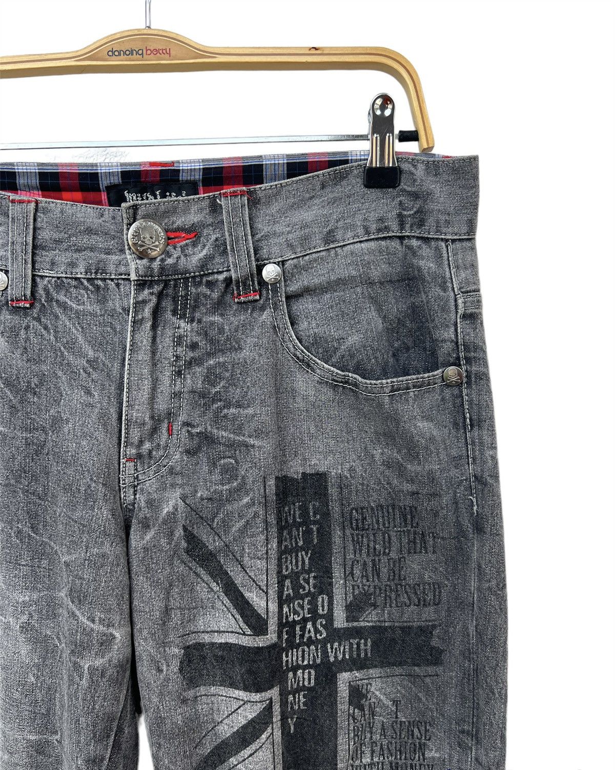 Japanese Brand Wild Life Skull Bones Denim Jeans Size US 32 / EU 48 - 3 Thumbnail