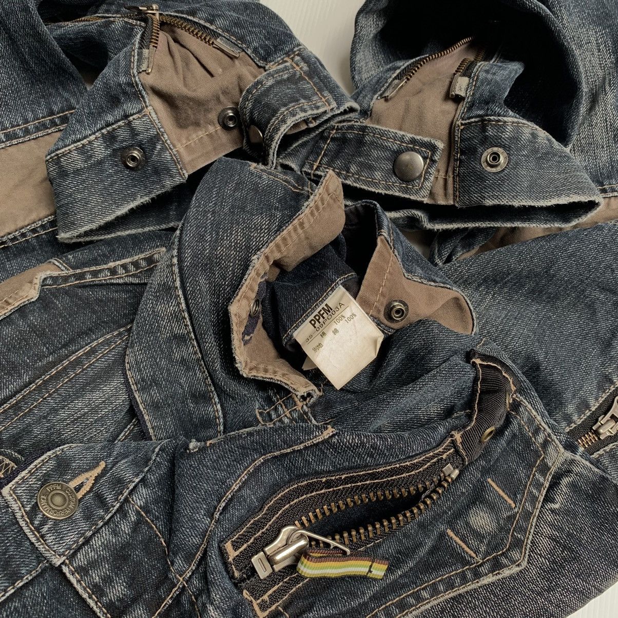 PPFM Y2k PPFM Multi zipper denim pants Size US 33 - 9 Thumbnail