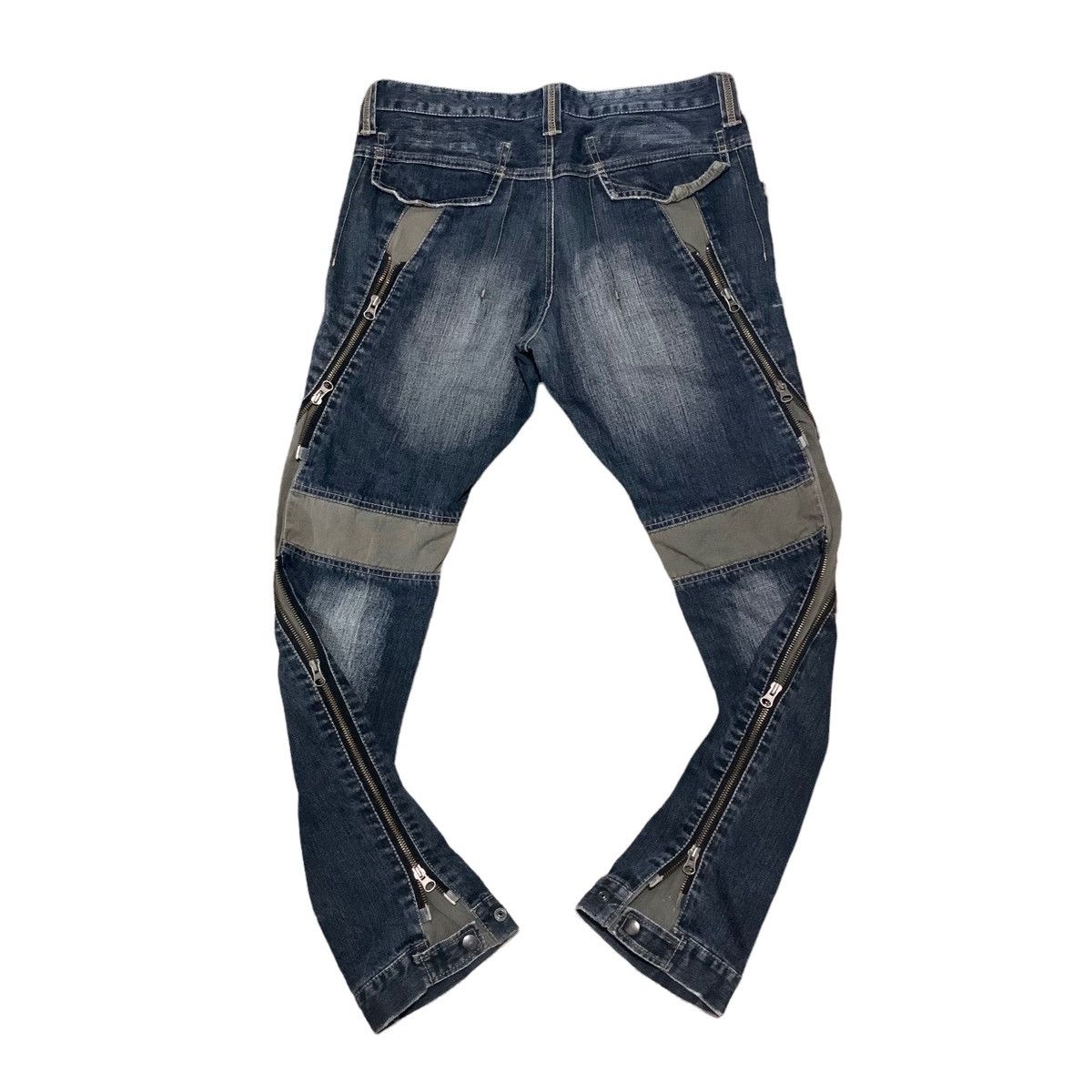 Y2k PPFM Multi zipper denim pants
