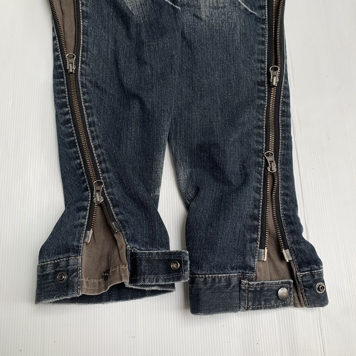 PPFM Y2k PPFM Multi zipper denim pants Size US 33 - 7 Thumbnail